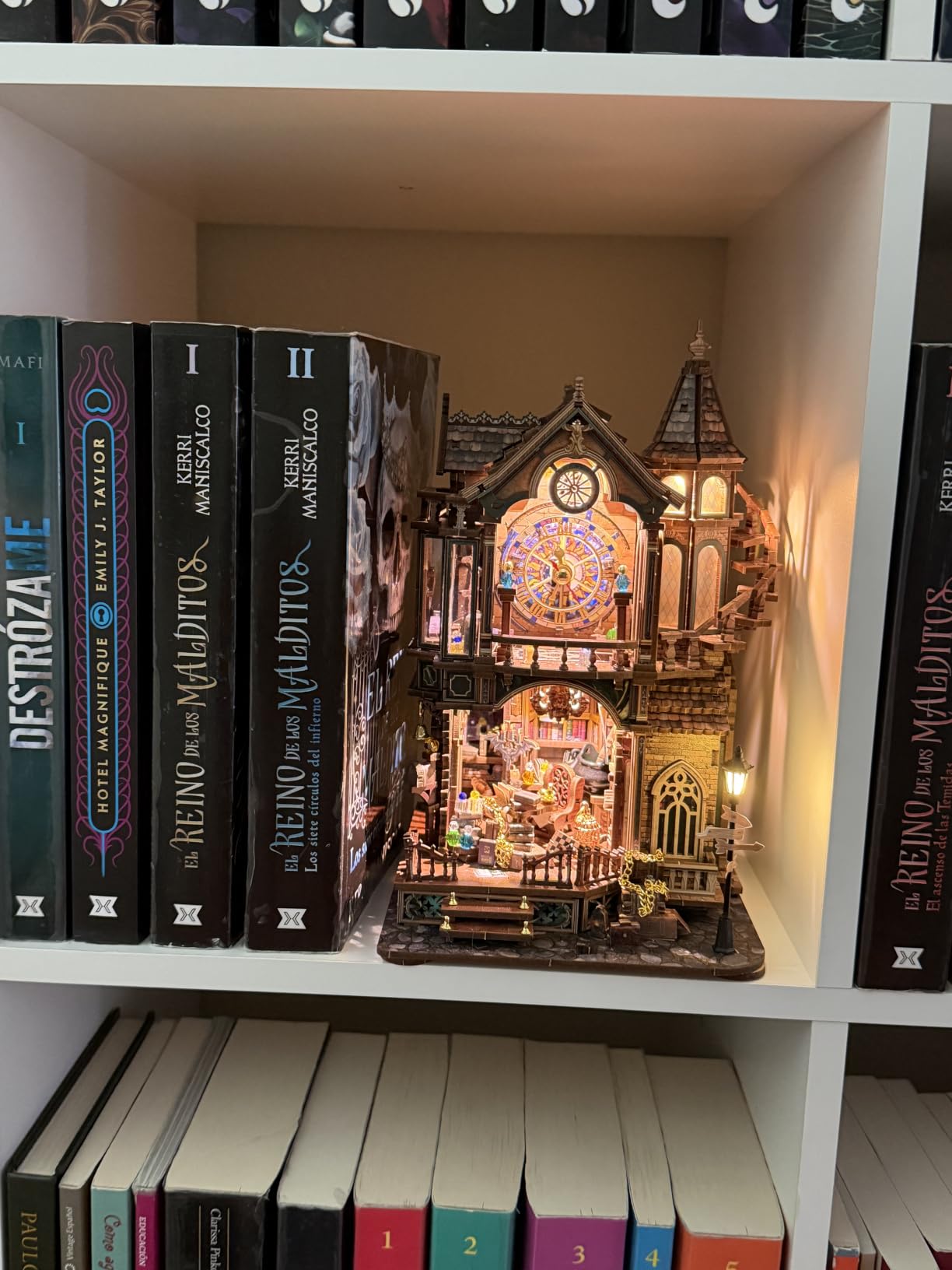 Magic Clock Tower Book Nook, Miniature Building Kit with LED Light | DIY 3D Wooden Puzzle for Adults, Fantasy Tower Model, Creative Bookshelf Decor Gift customer photo 1
