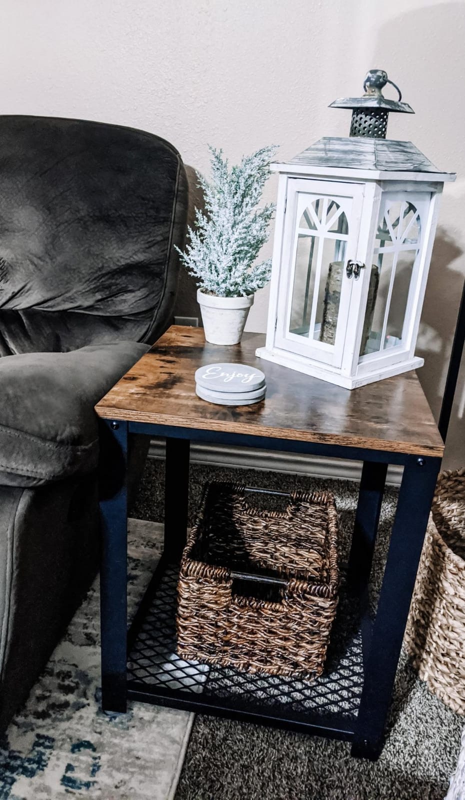 VASAGLE Side End Table with 3 Storage Drawers, Nightstand Farmhouse | Narrow Bedside Table for Living Room, Bedroom, Home Office, Washed Gray, LIRY Collection ULET132G101S customer photo 2