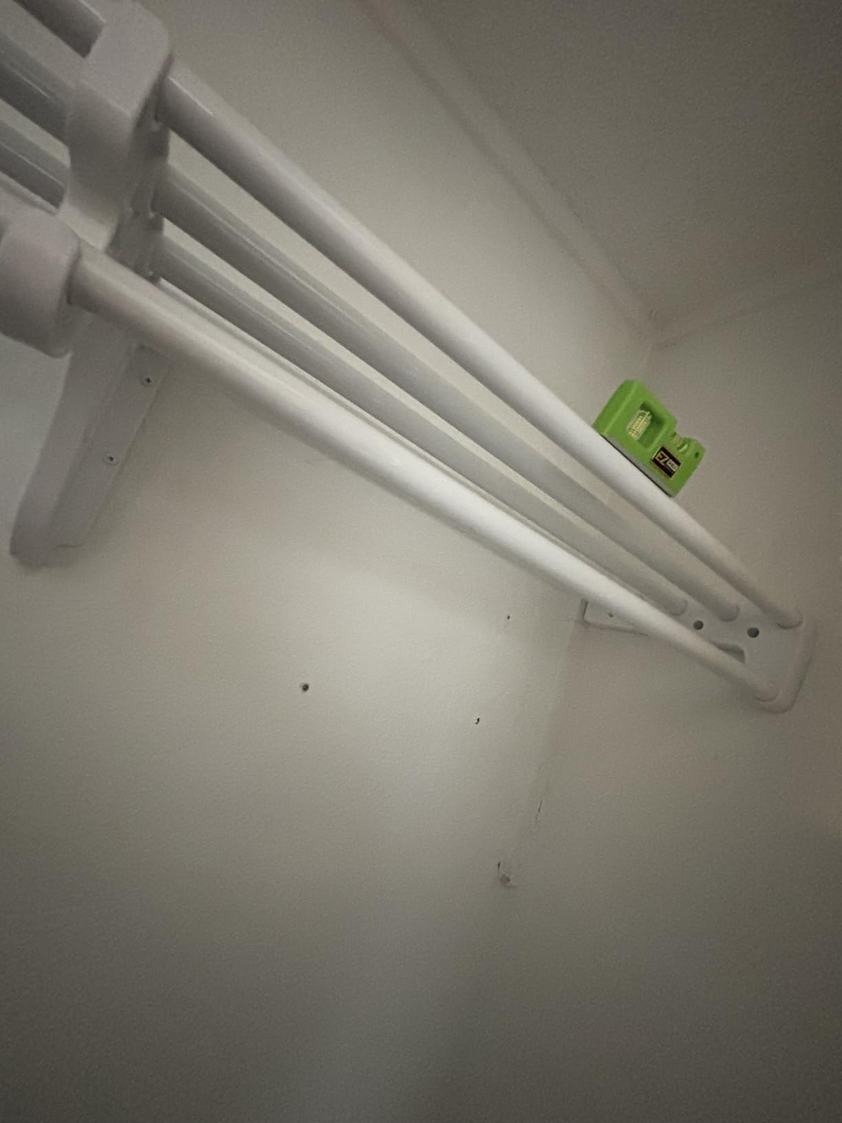 EZ SHELF Closet Shelf with Hanging Rod - 28-48” Expandable, White, Closet Shelves - Strong, Holds 200 lbs - DIY, Easy Install to 2 Side Walls - Alternative to Wire Shelving customer photo 1