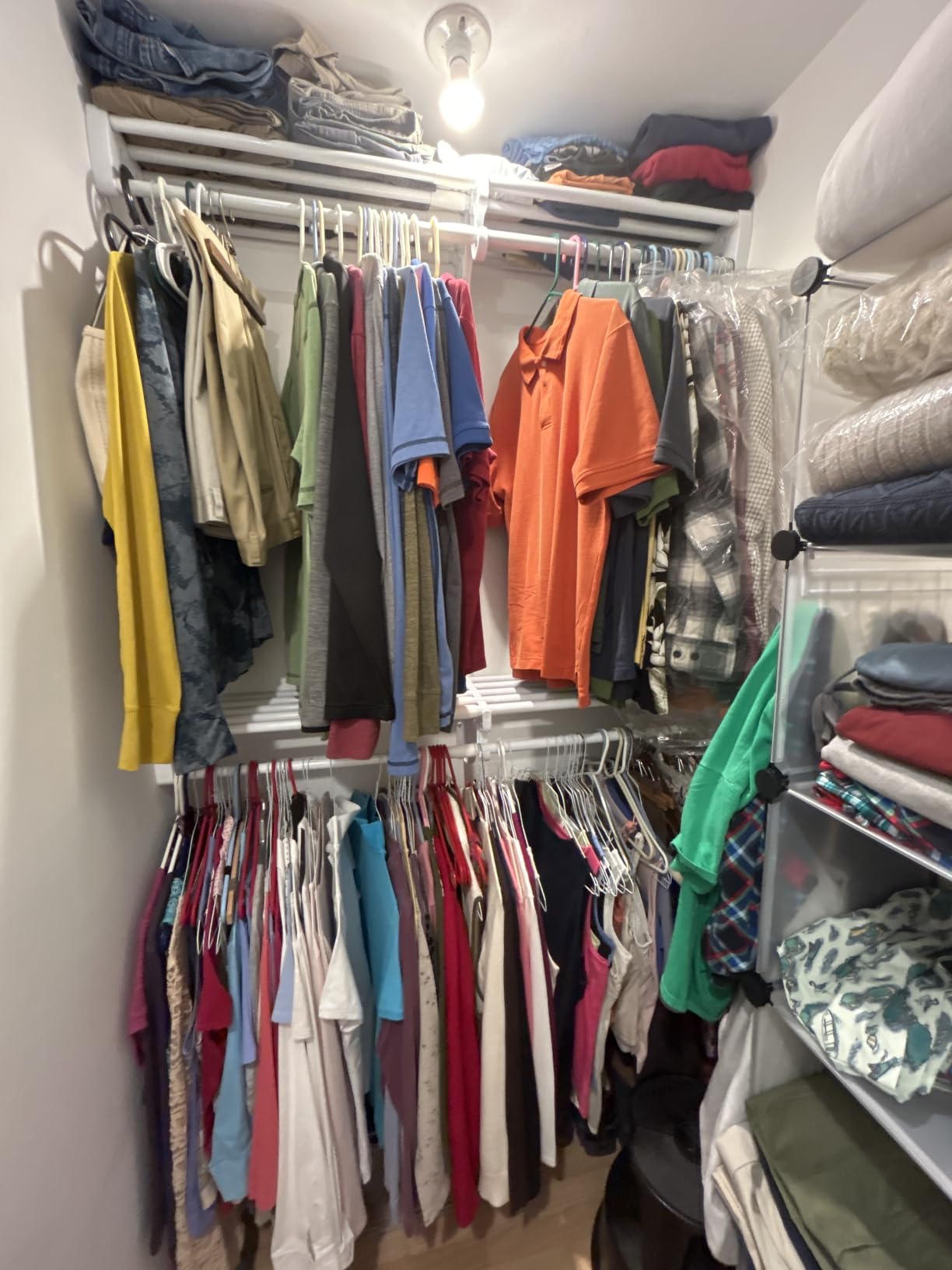EZ SHELF Closet Shelf with Hanging Rod - 28-48” Expandable, White, Closet Shelves - Strong, Holds 200 lbs - DIY, Easy Install to 2 Side Walls - Alternative to Wire Shelving customer photo 2