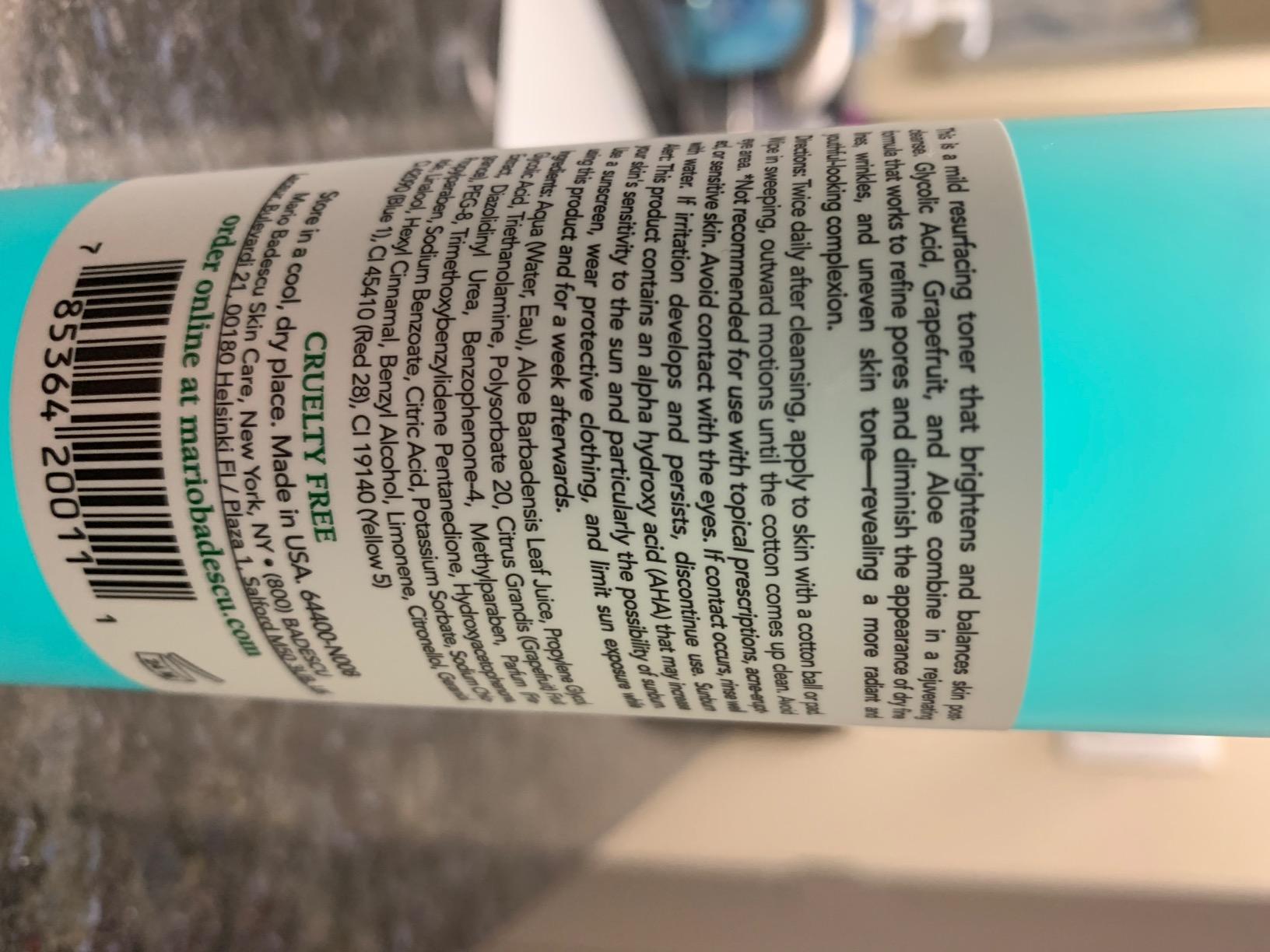 Mario Badescu Glycolic Acid Toner for Dry and Combination Skin, Alcohol-Free Facial Toner for Aging Skin, Formulated with Exfoliating Glycolic Acid & Antioxidant Grapefruit Extract customer photo 2