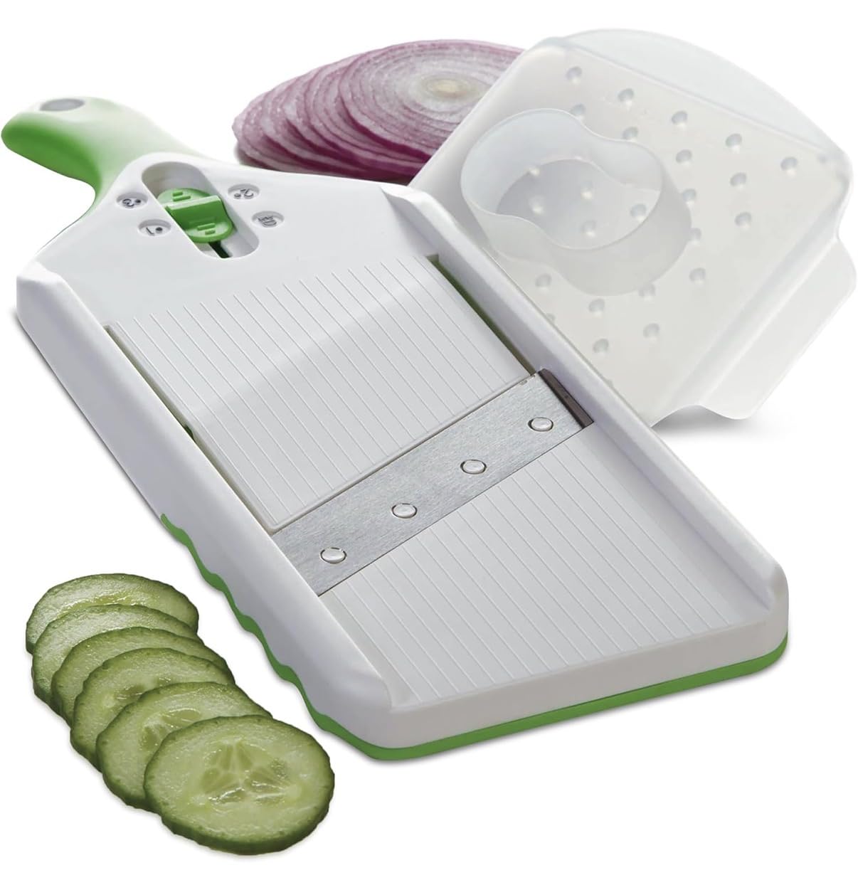 PrepSolutions Adjust-A-Slice Mandoline Slicer, Green – Adjustable Thickness, Perfect for Vegetables, Fruits, and More customer photo 2
