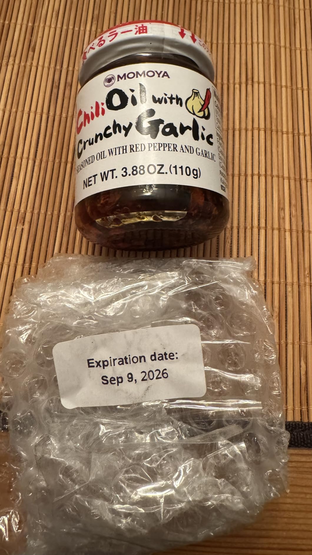 Momoya Chili Oil with Fried Garlic Taberu Layu 3.88 Oz customer photo 1