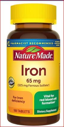 Nature Made Iron 65 mg (325 mg Ferrous Sulfate) Tablets, 180 Tablets customer photo 2