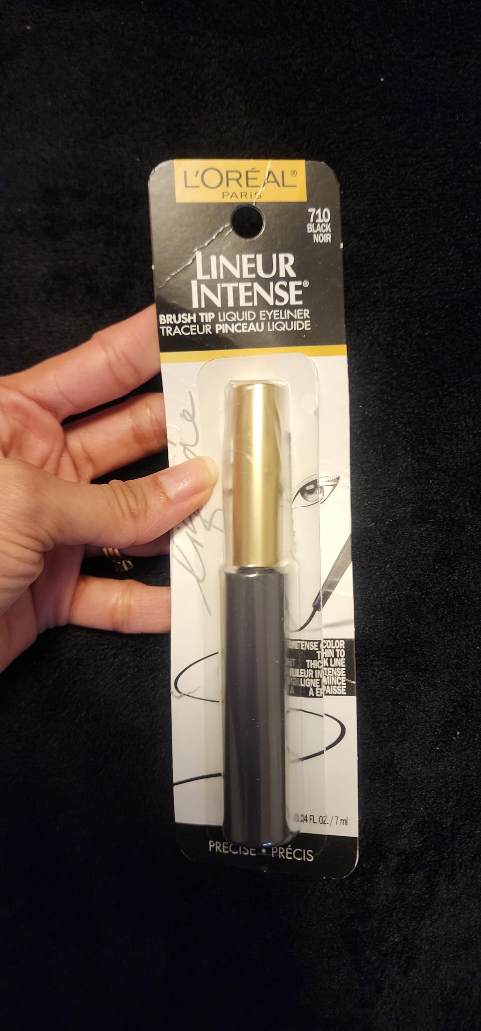 L'Oreal Paris Makeup Lineur Intense Brush Tip Liquid Eyeliner, Black, 0.24 fl oz. customer photo 2