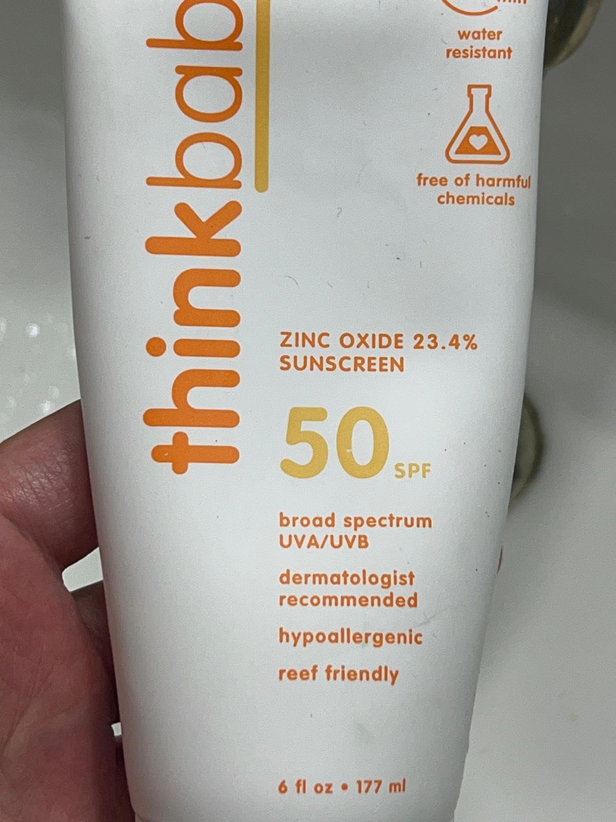 Thinkbaby Baby Sunscreen SPF 50+, Mineral Formula, Water Resistant, 3 Oz customer photo 2