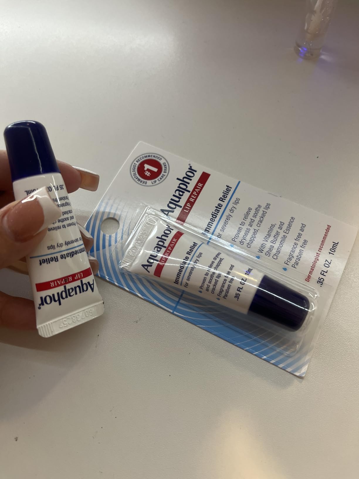 Aquaphor Lip Repair Ointment - Long-lasting Moisture to Soothe Dry Chapped Lips - .35 fl. oz. Tube customer photo 2