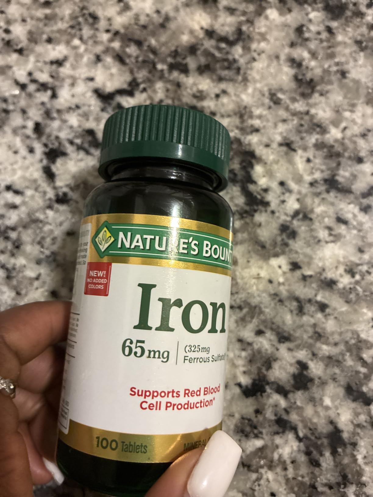Nature’s Bounty Iron 65mg, 325mg Ferrous Sulfate, 100 Tablets customer photo 2
