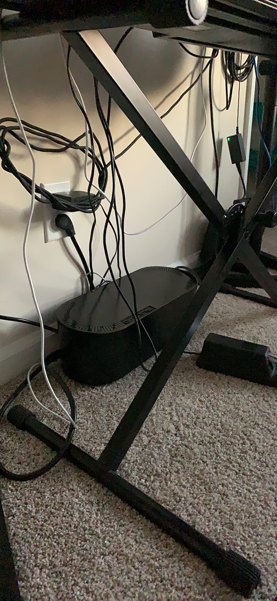 D-Line Cable Management Box, Power Strip Holder, Floor Outlet Hiders, Desk Cord Organizer, Cover TV Wires, Wire Storage, Extension Hider, Office Concealer for Cords, Baby Proof Cables - Large, Black customer photo 2