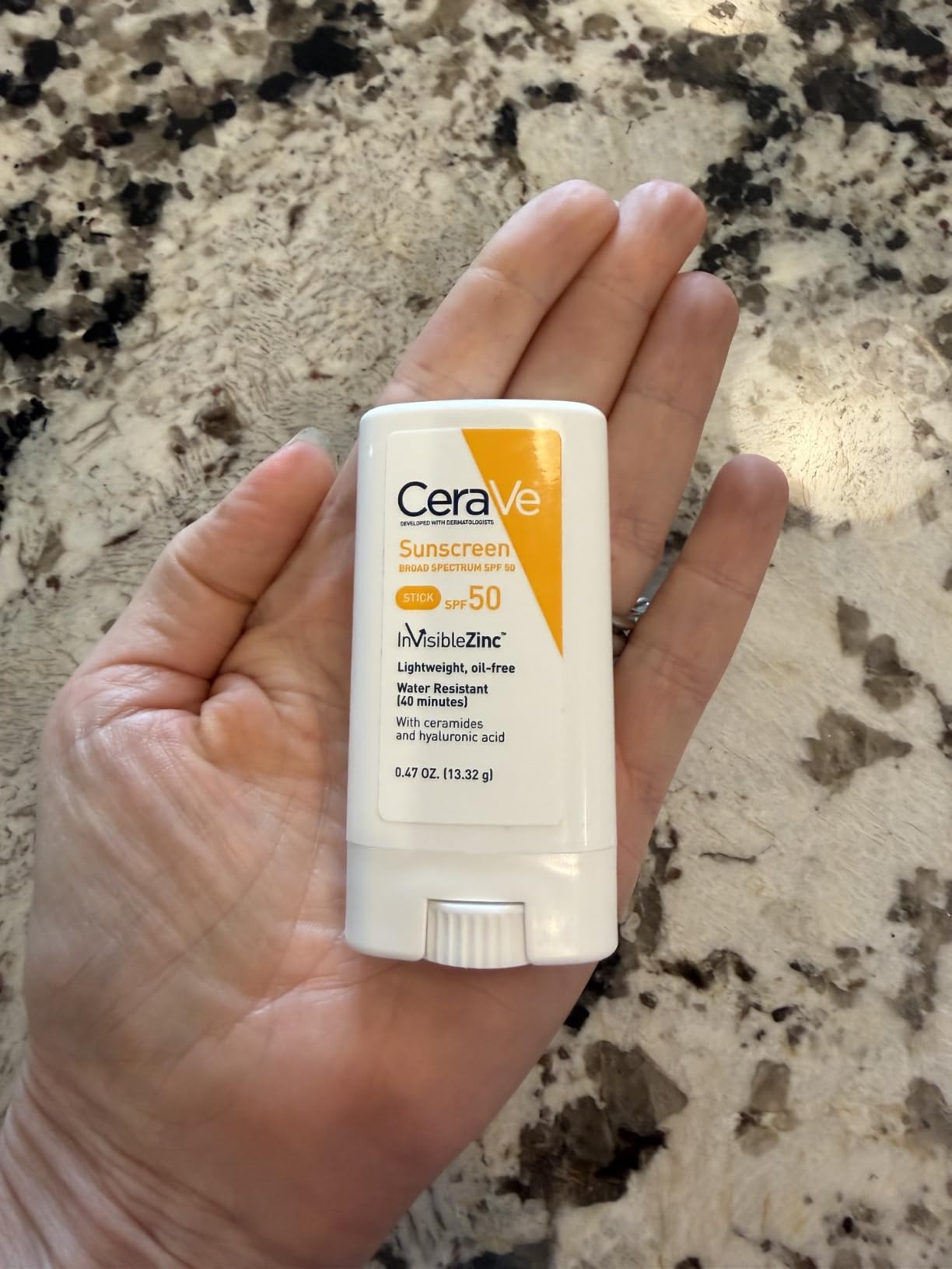CeraVe Mineral Sunscreen Stick, SPF 50 Face Sunscreen, Travel Size, 0.47oz customer photo 1