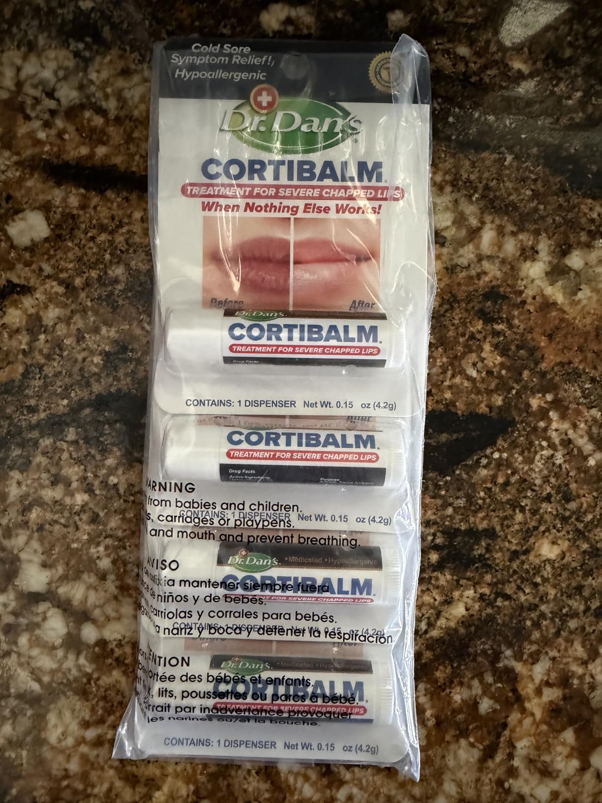 Dr. Dan's Cortibalm 3-Pack 1% Hydrocortisone Lip Balm for Dry Cracked Lips customer photo 2