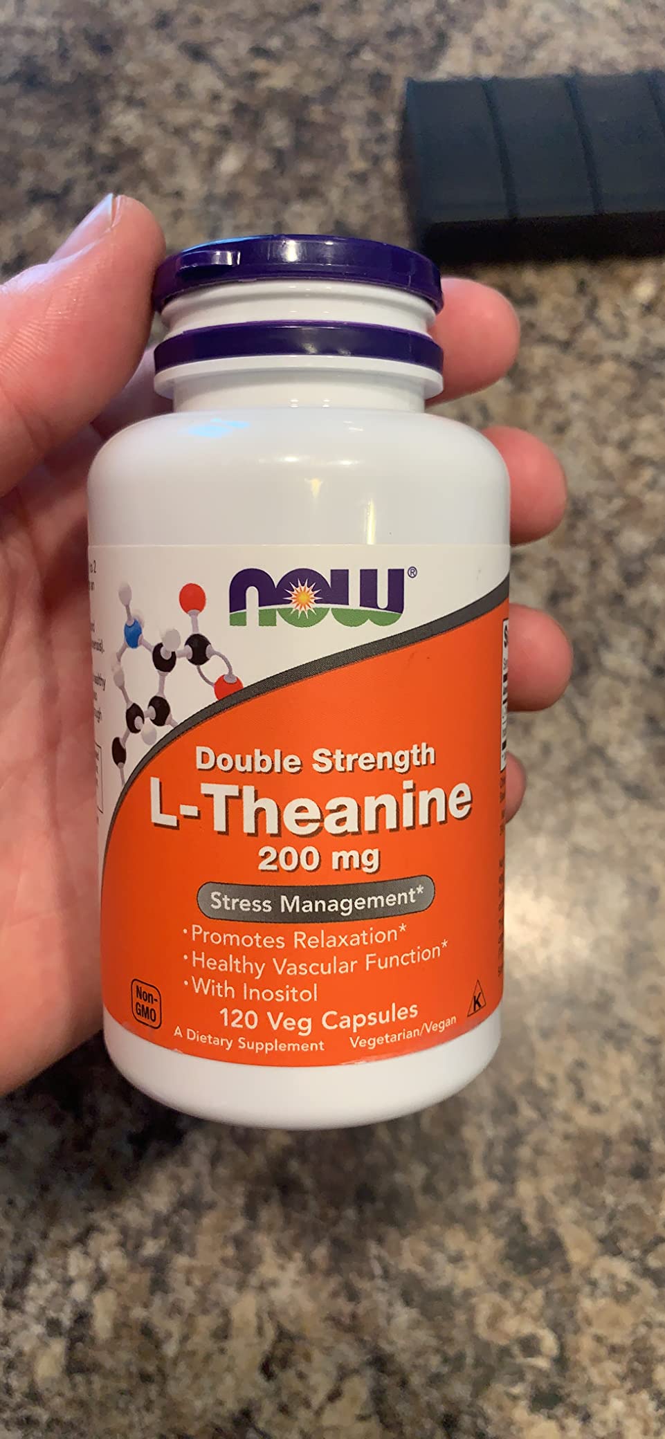 NOW Foods Supplements, L-Theanine 200 mg with Inositol, Stress Management*, 120 Veg Capsules customer photo 2