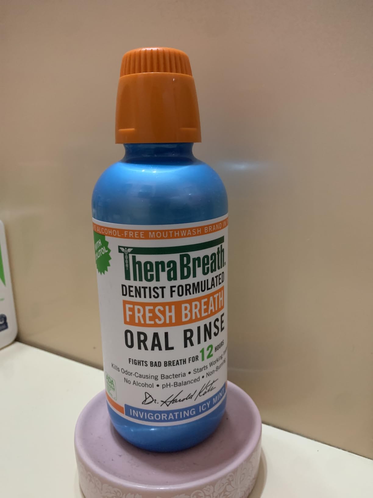 TheraBreath Fresh Breath Mouthwash, Icy Mint Flavor, Alcohol-Free, 16 Fl Oz (Pack of 2) customer photo 2