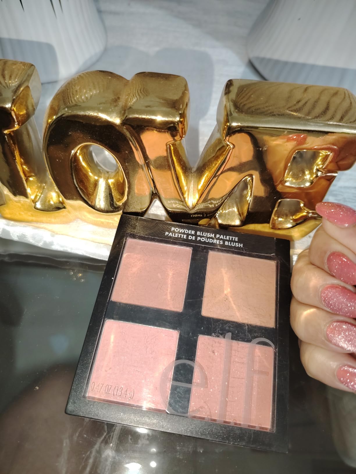 e.l.f. Cosmetics Powder Blush Palette, Four Blush Shades for Beautiful, Long-Lasting Pigment, Light customer photo 2