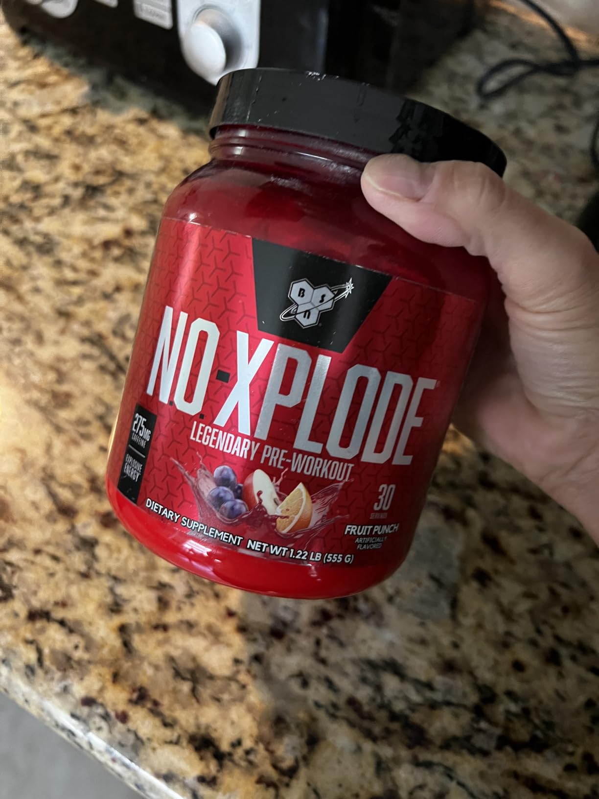 BSN N.O.-XPLODE Pre Workout Powder with Creatine, Fruit Punch, 30 Servings customer photo 1