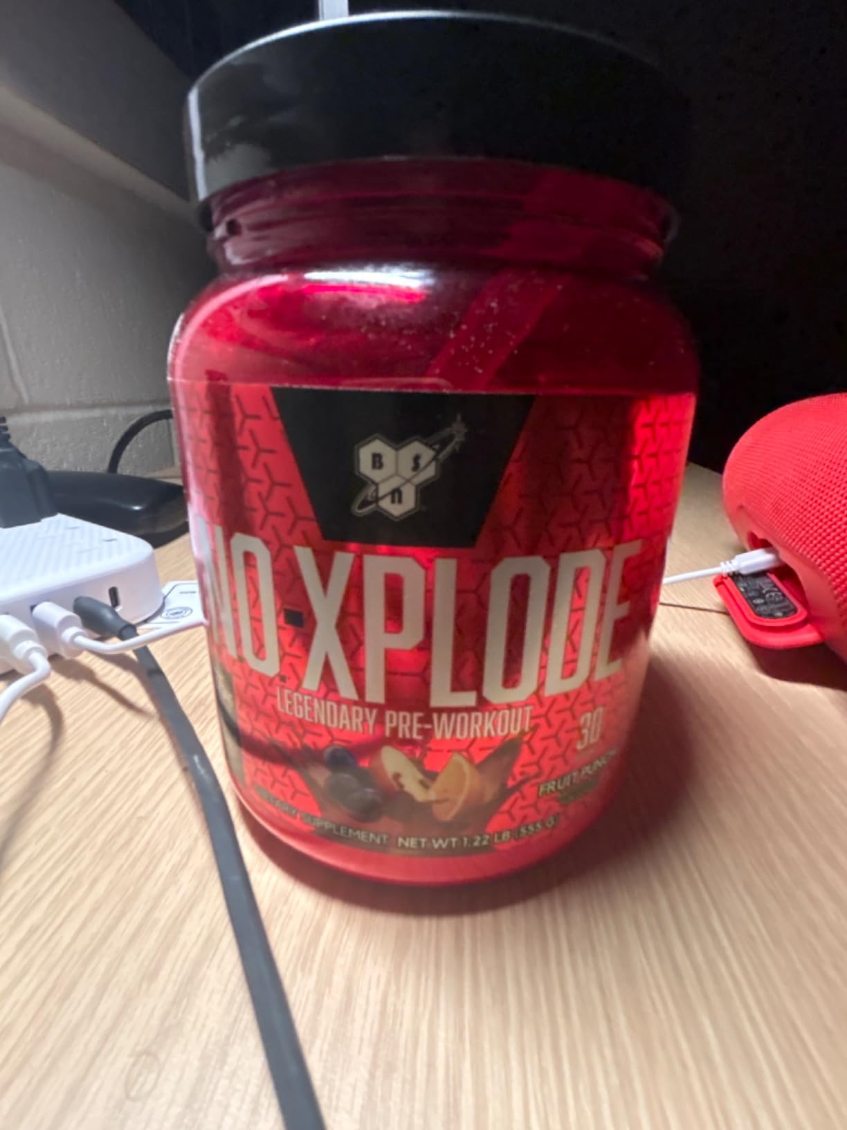 BSN N.O.-XPLODE Pre Workout Powder with Creatine, Fruit Punch, 30 Servings customer photo 2