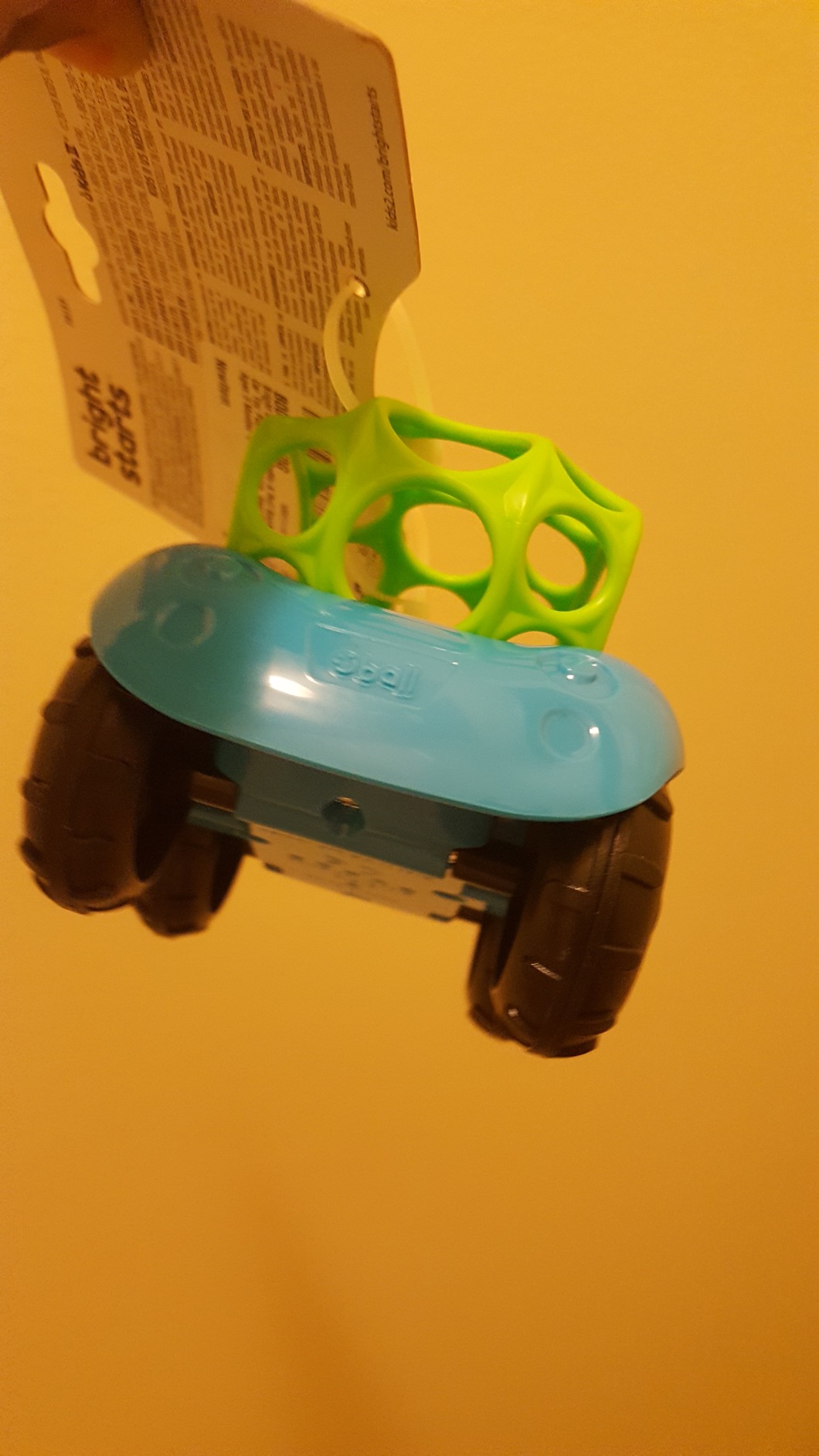 Bright Starts Oball Easy Grasp Rattle & Roll Toy Sports Car BPA-Free Infant Crawling Toy, 1 Pack, Age 3 Months and up, Blue/Green customer photo 2