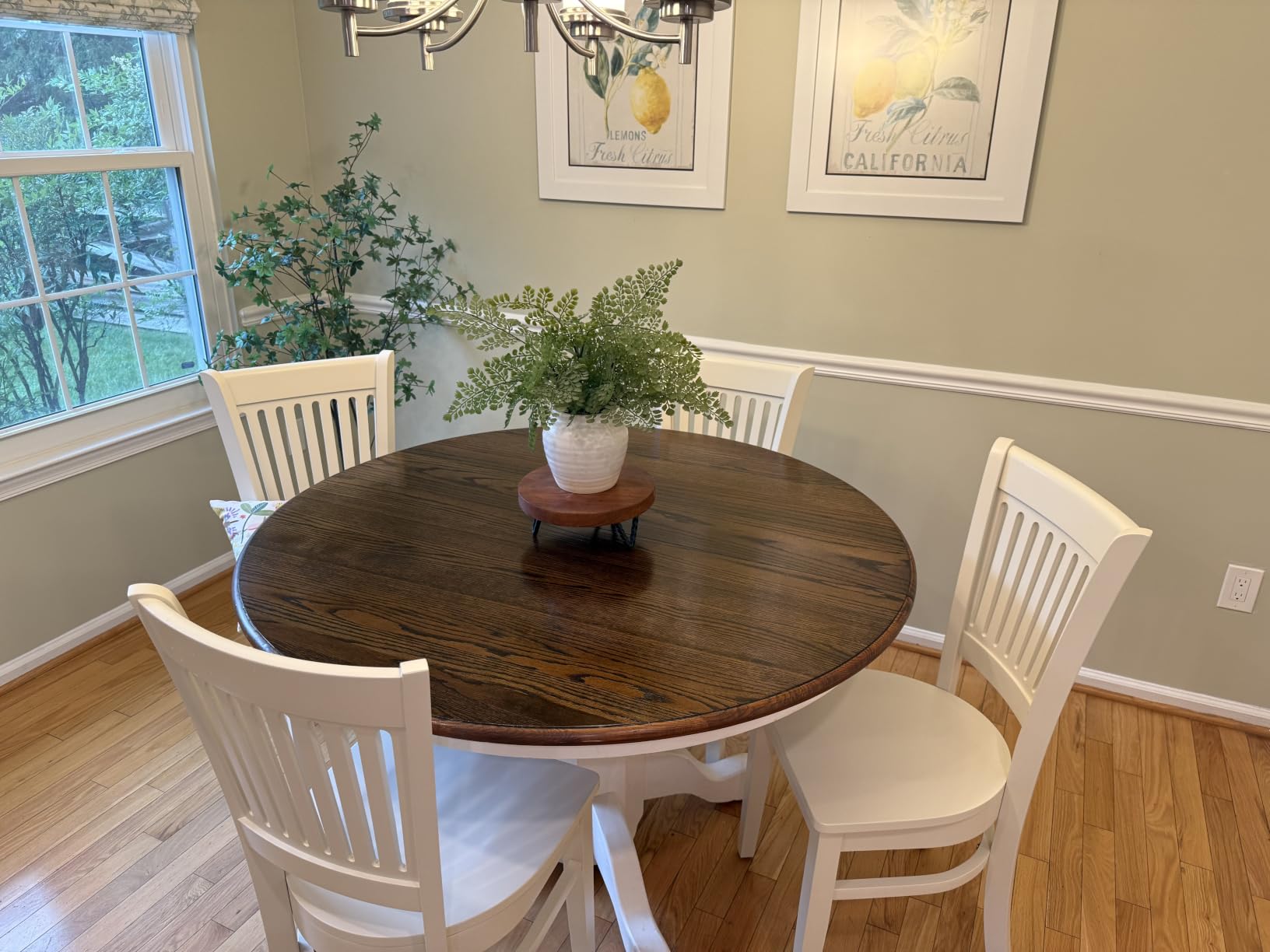East West Furniture VAC-OAK-W Vancouver Kitchen Dining Chairs - Slat Back Wooden Seat Chairs, Set of 2, Oak customer photo 1