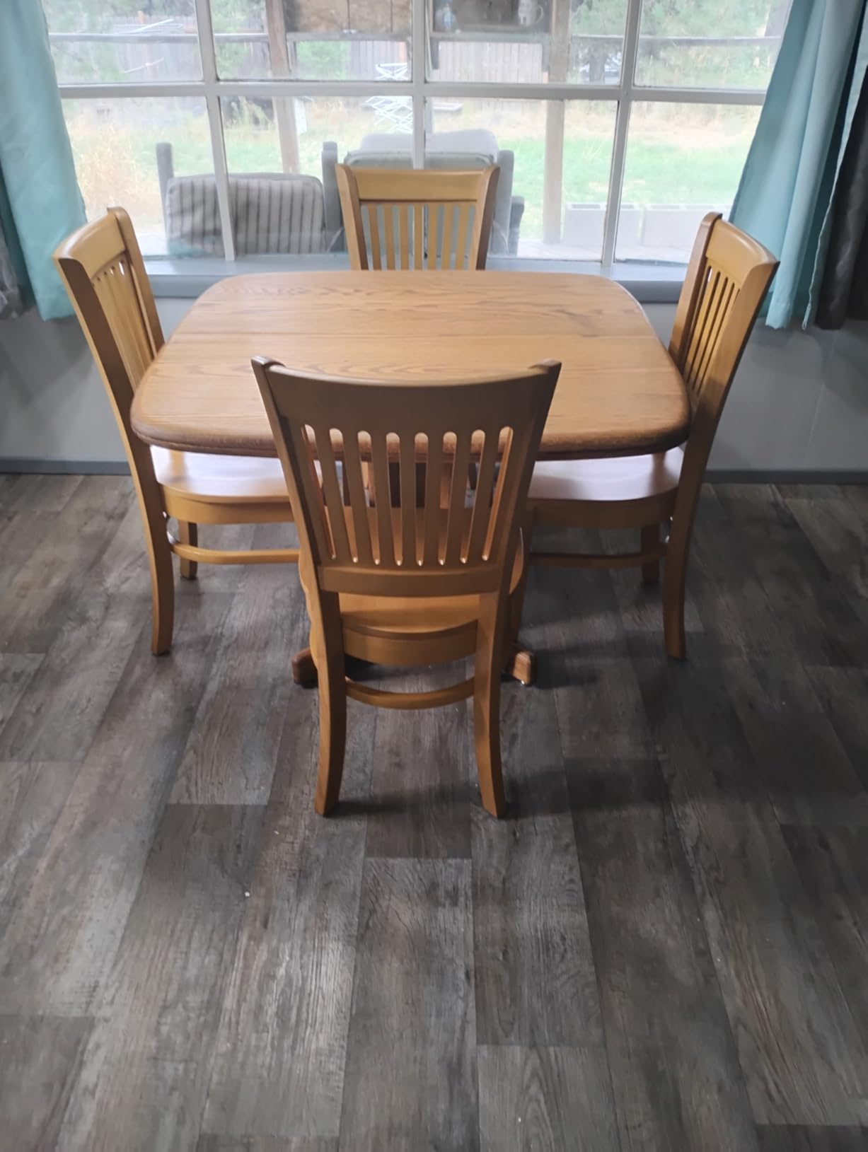 East West Furniture VAC-OAK-W Vancouver Kitchen Dining Chairs - Slat Back Wooden Seat Chairs, Set of 2, Oak customer photo 2