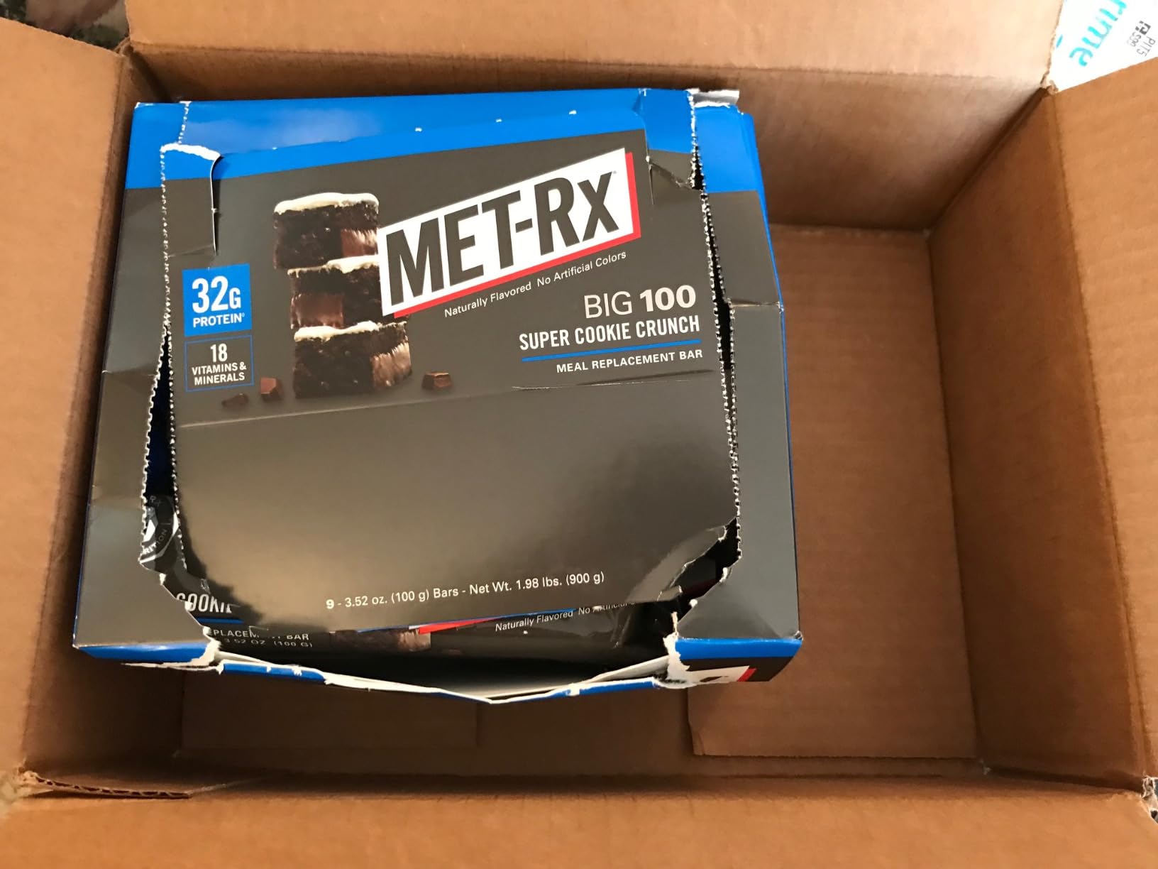 MET-Rx Big 100 Protein Bar, Super Cookie Crunch, 32g Protein, 9 Ct customer photo 1