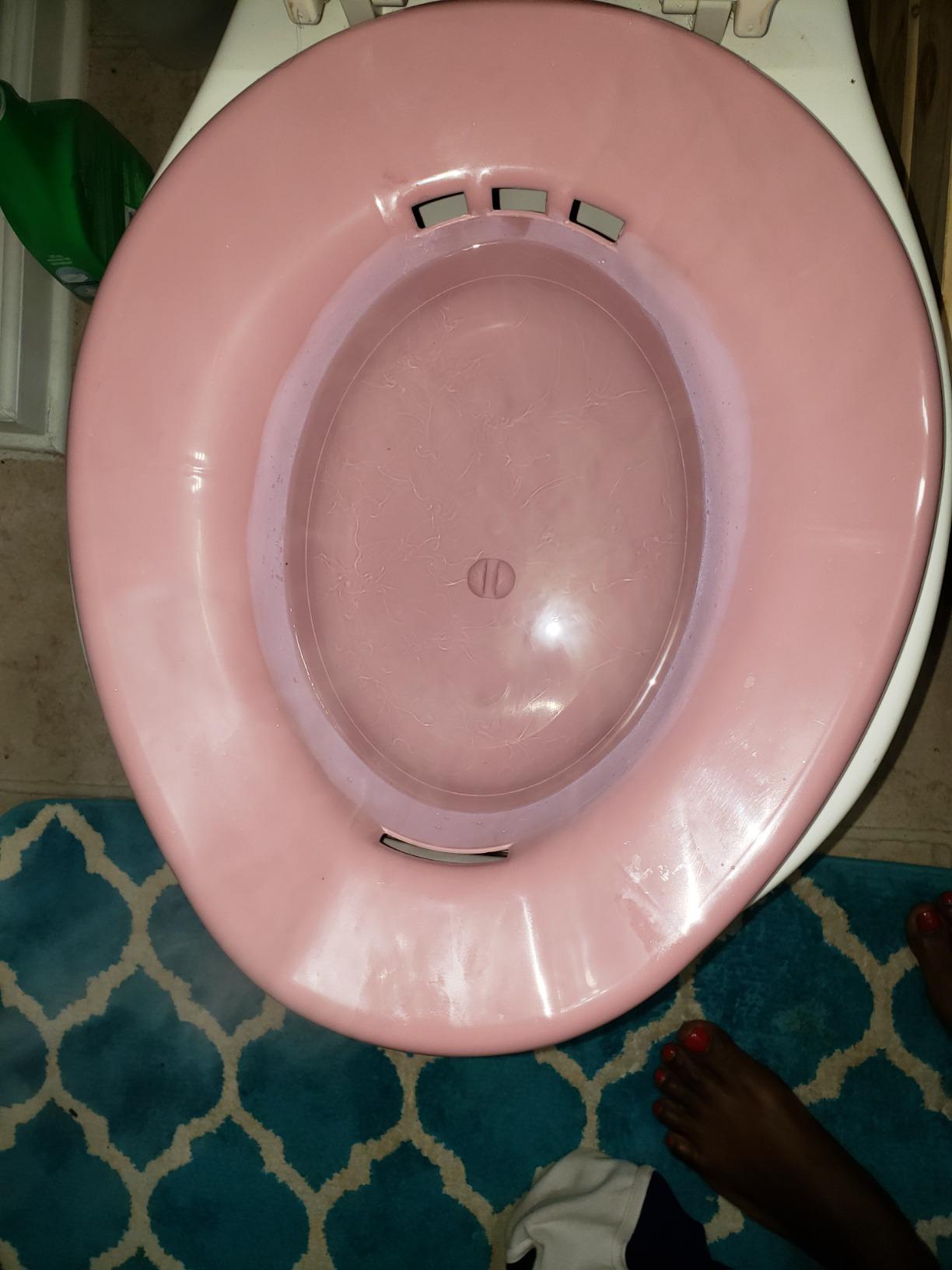 Elongated Sitz Bath for Perineal, Hemorrhoidal, Episiotomy Soak Relief - Loved by Pregnant Postpartum Women and Elderly - Rose Color, 1 Kit customer photo 1
