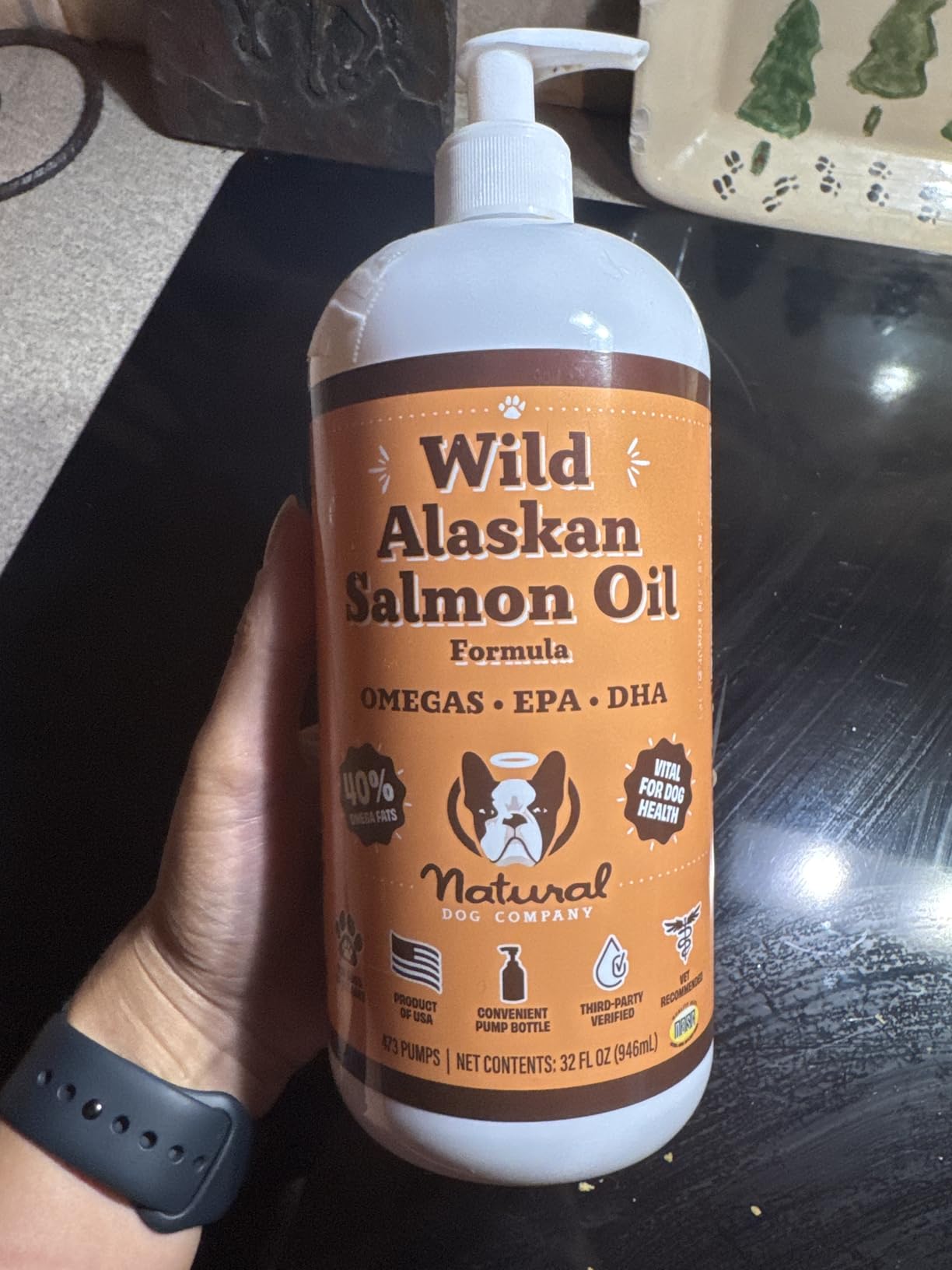 Natural Dog Company Wild Alaskan Salmon Oil for Dogs - Omega 3 Fish Oil Supplement with EPA & DHA for Skin, Coat, Itch Relief, Joints, Heart & Immune Support, Liquid Food Topper, 16 oz customer photo 2