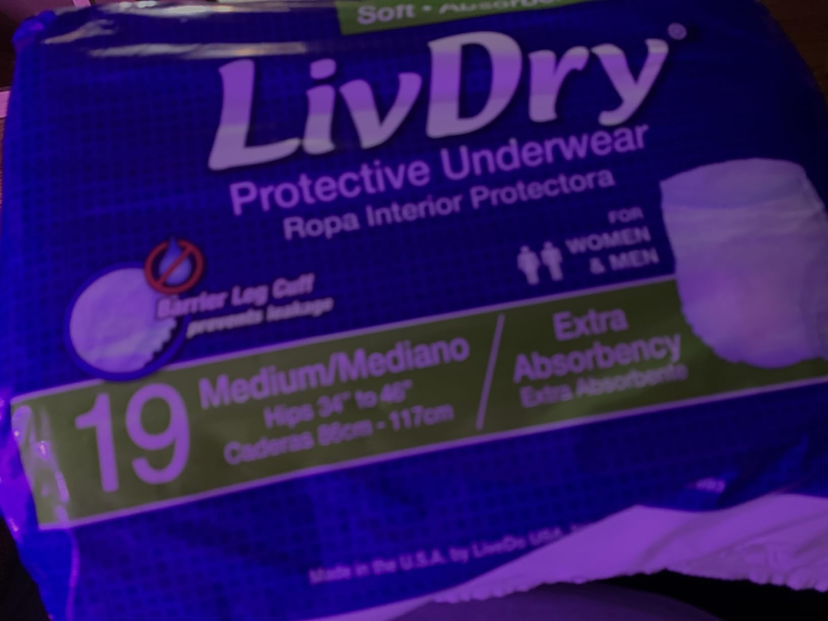 LivDry Adult Incontinence Underwear, Extra Absorbency Adult Diapers, Leak Protection, Large, 18-Pack customer photo 1