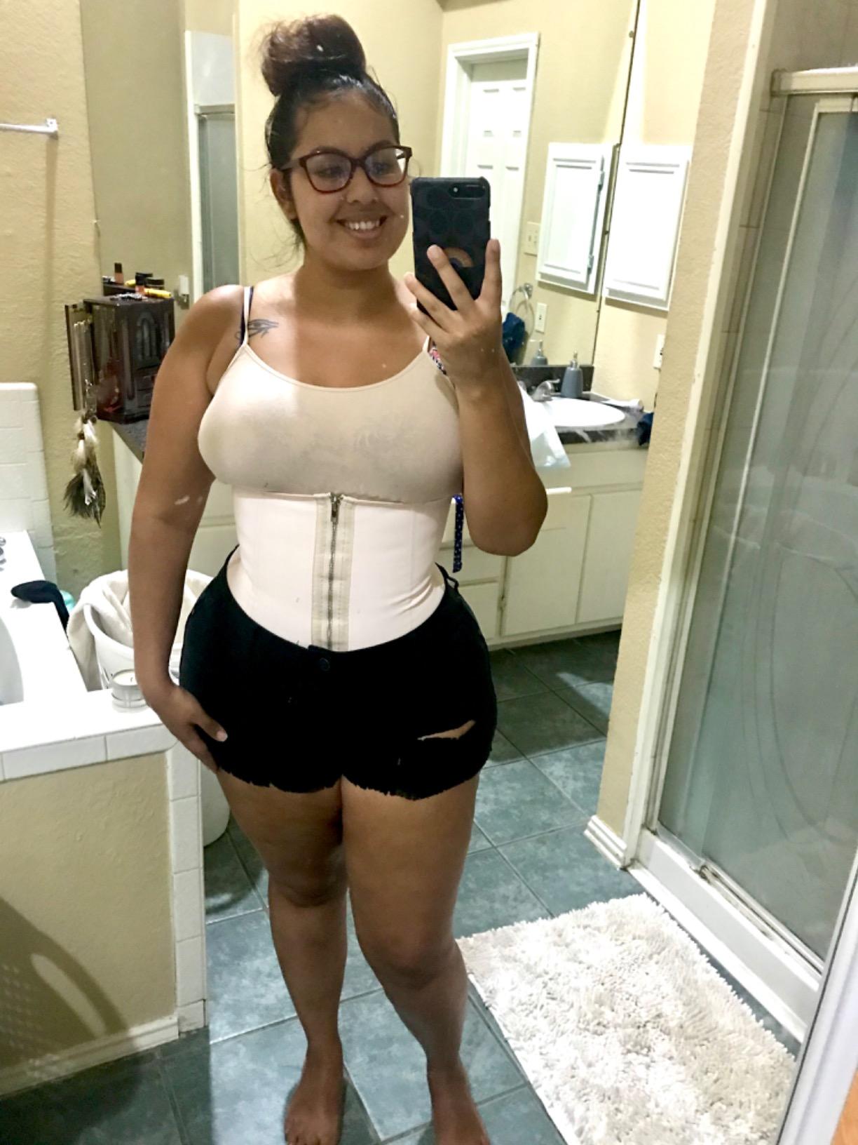 YIANNA Latex Waist Trainer for Women Tummy Control Zipper Underbust Waist Cincher Corset Hourglass Body Shaper Sport Girdle customer photo 1