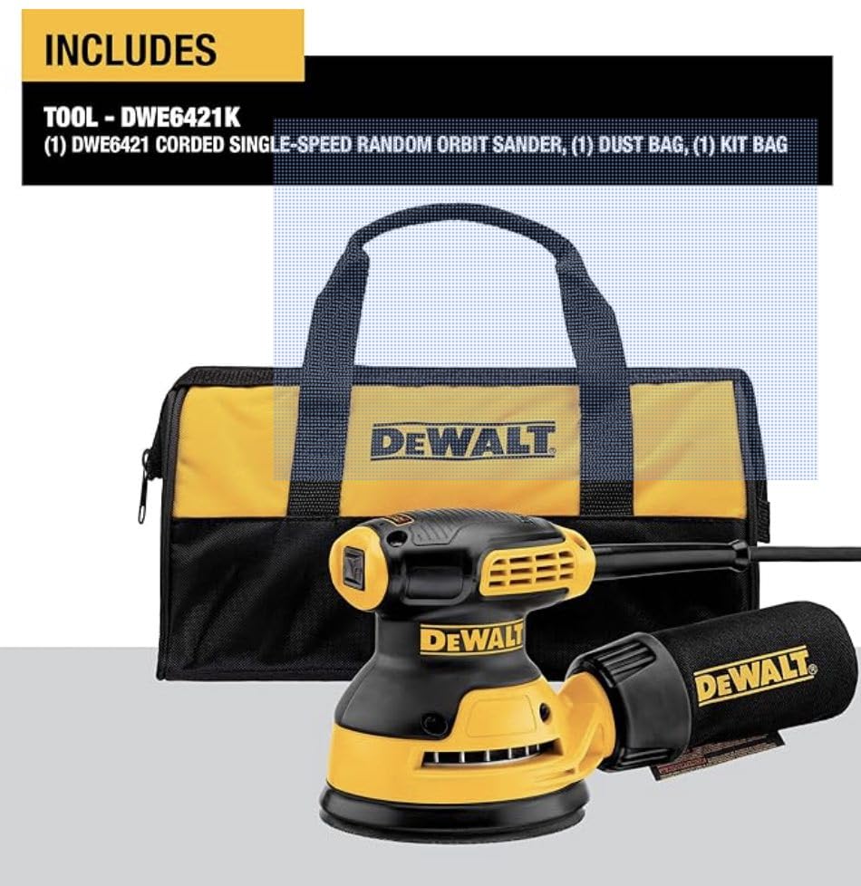 DEWALT Orbital Sander, 5 Inch Palm Sander Tool, 12,000 OPM (DWE6421) customer photo 1