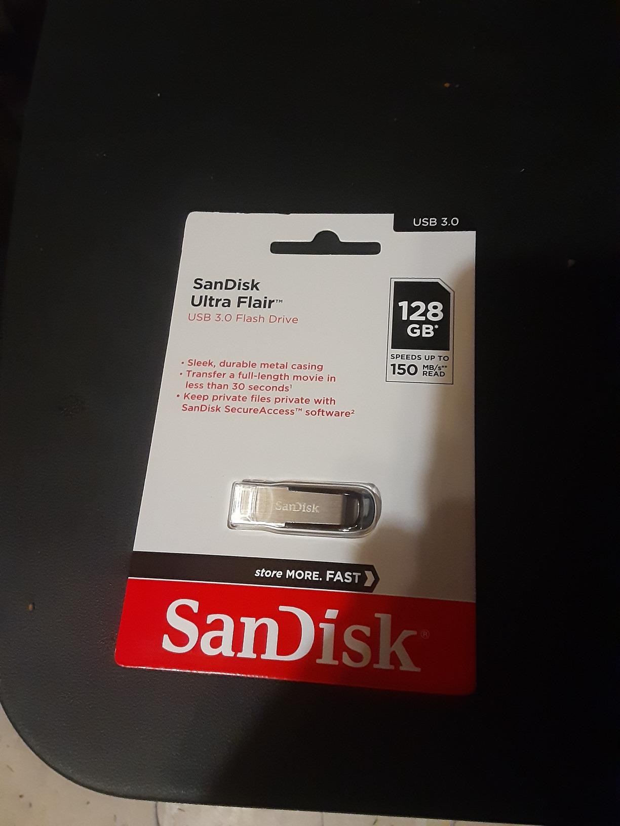 SANDISK 128GB Ultra Flair USB 3.0 Flash Drive, SDCZ73-128G-G46, Black customer photo 1