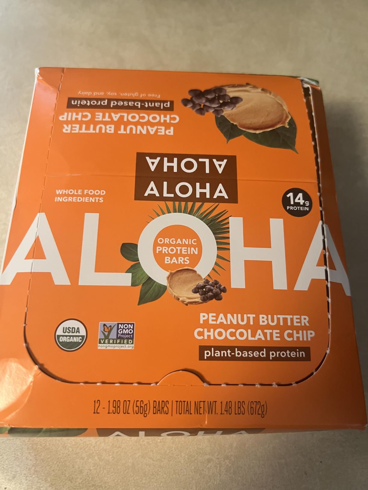 ALOHA Organic Plant Based Protein Bar | Peanut Butter Chocolate Chip, 12 Ct customer photo 1