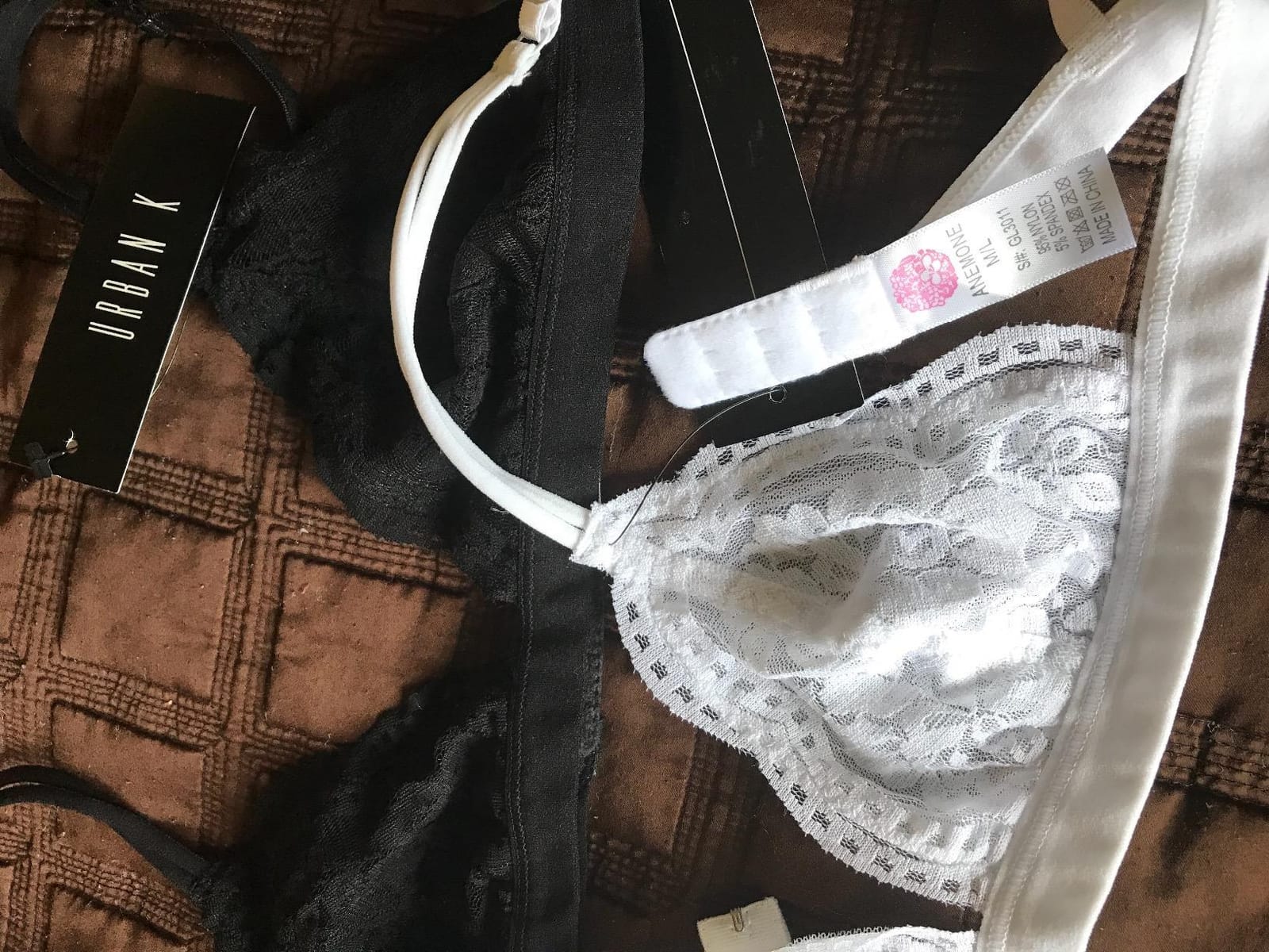 URBAN K Womens Semi Sheer Lace Sexy Bralette customer photo 2