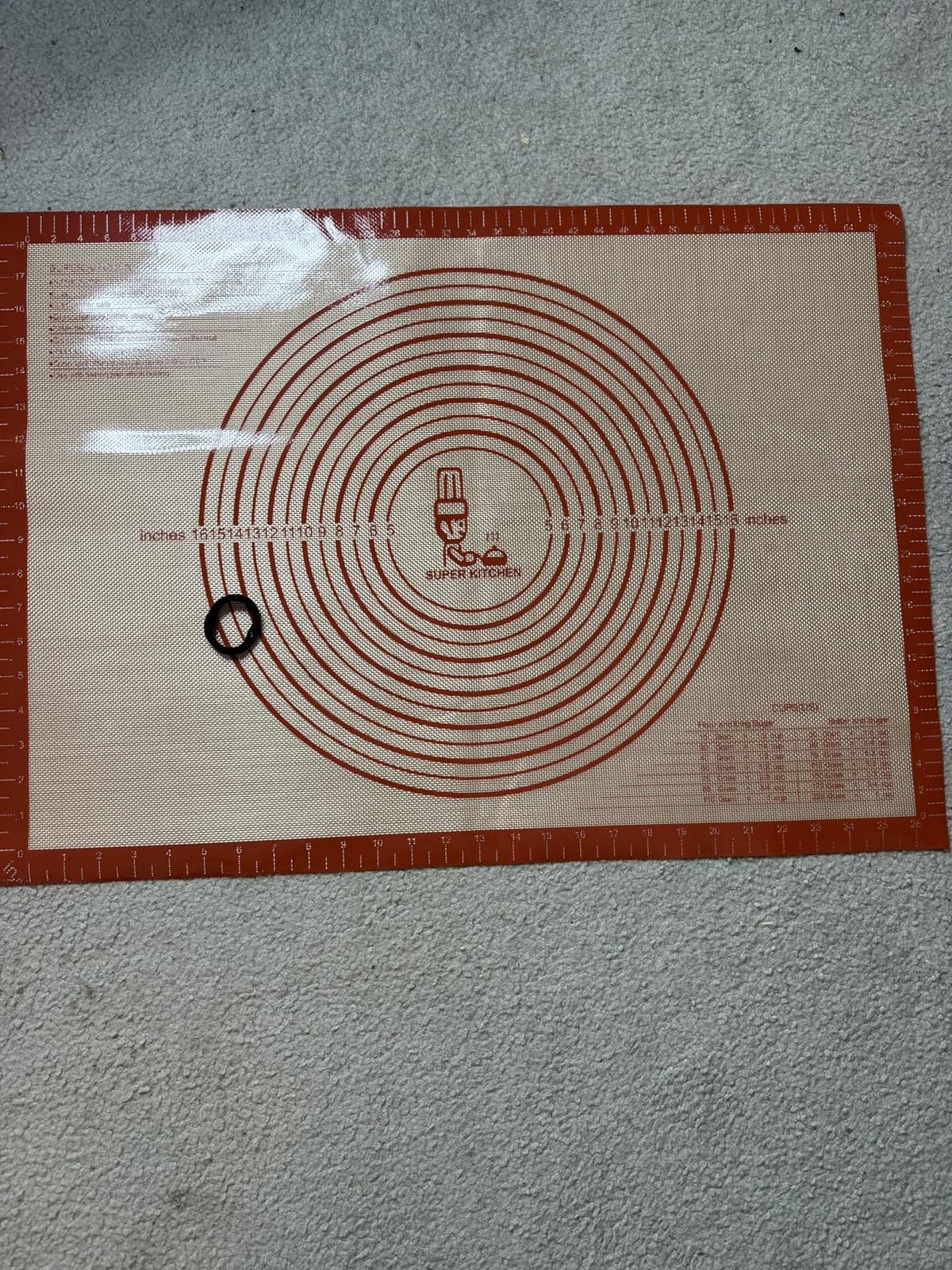 Non-slip Silicone Pastry Mat Extra Large Measurements 28''x 20'' Baking Mat | Silicone Baking Mat Counter Dough Rolling Oven Liner Fondant / Pie Crust Sourdough Bread Supplies - Folksy Super Kitchen Red customer photo 2