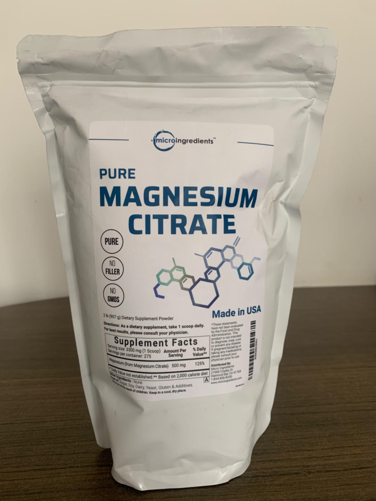 Magnesium Citrate Powder, 2lbs | Unflavored Magnesium Supplement | Relaxation and Nutrient Utilization | Easily Absorbed Formula | Non-GMO, Vegan, Gluten Free customer photo 1