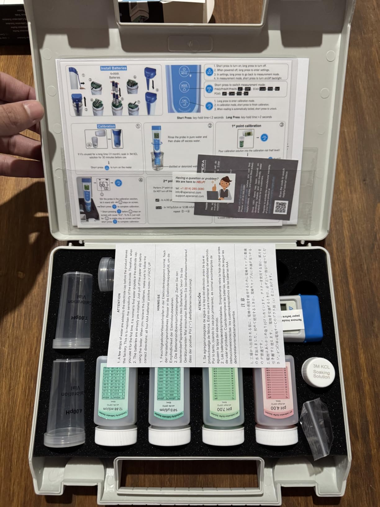 APERA INSTRUMENTS AI316 Premium Series PC60 5-in-1 Waterproof pH/EC (Conductivity) /TDS (ppm) /Salinity (ppt) /Temp. Multi-Parameter Pocket Tester Kit customer photo 2