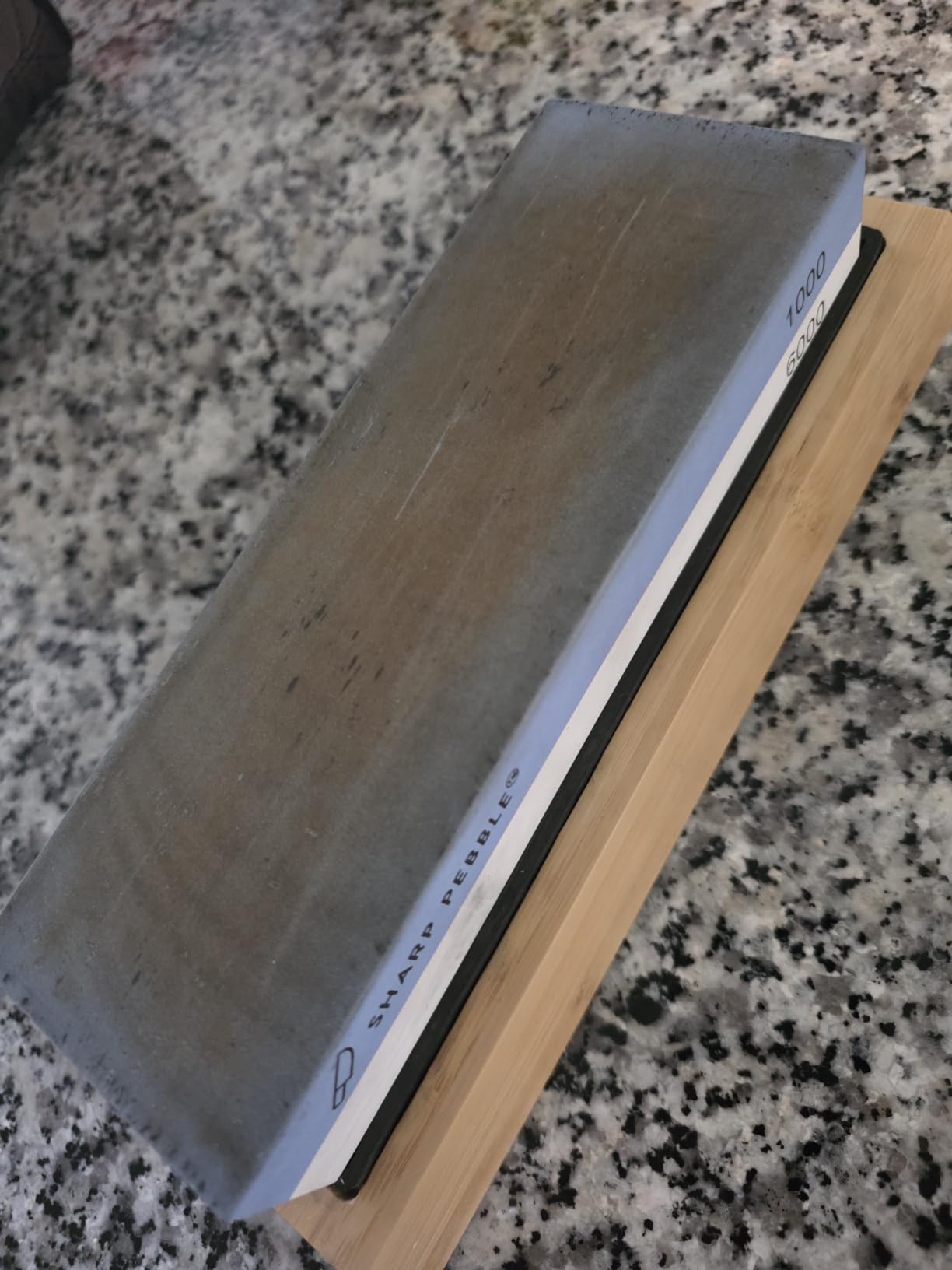 Sharp Pebble Whetstone Knife Sharpener – 1000/6000 Grit Sharpening Stone | Angle Guide for Foolproof Results – Wet Stone Sharpener & Honing Kit with Non-Slip Bamboo Base- Guided Beginner Instructions customer photo 1