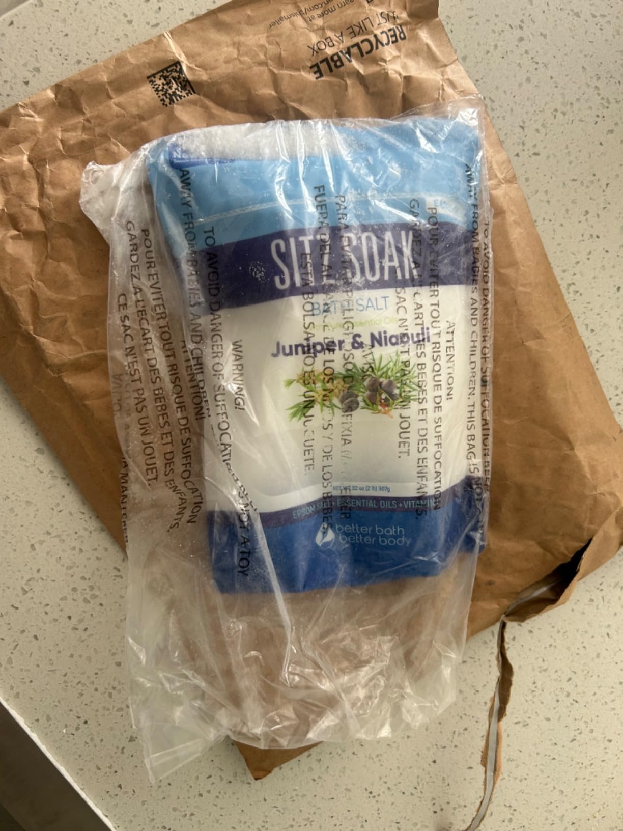 Sitz Bath Soak 2-Lbs Sitz Salt Epsom Salt Hemorrhoid Soothing with Pure Essential Oils in BPA Free Pouch with Press-Lock Seal Made in USA customer photo 1