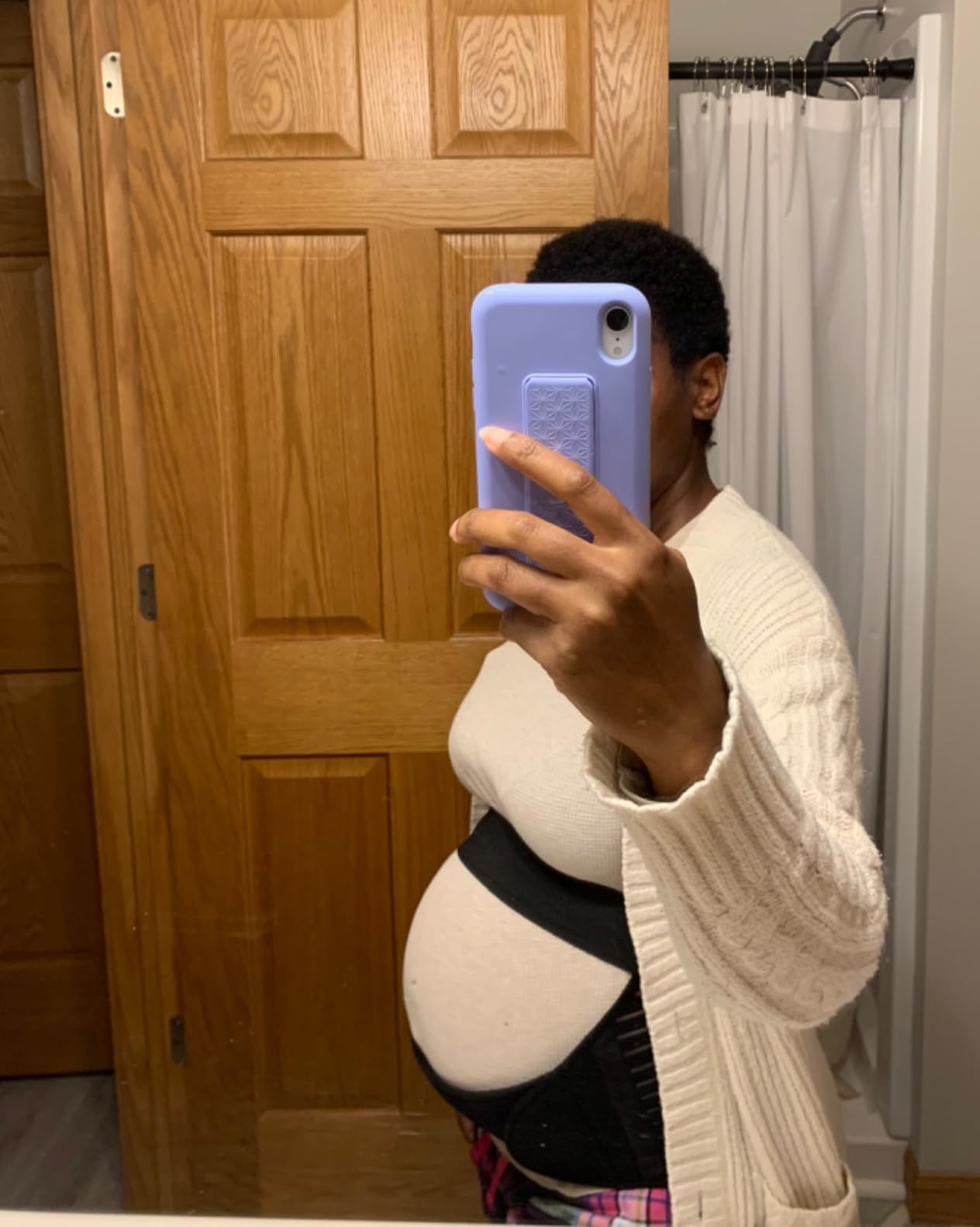 NeoTech Care Pregnancy Belly Band, Maternity Belt, for Pregnancy Belly Support, Back/Pelvic Support (Size M, Black Color) customer photo 1