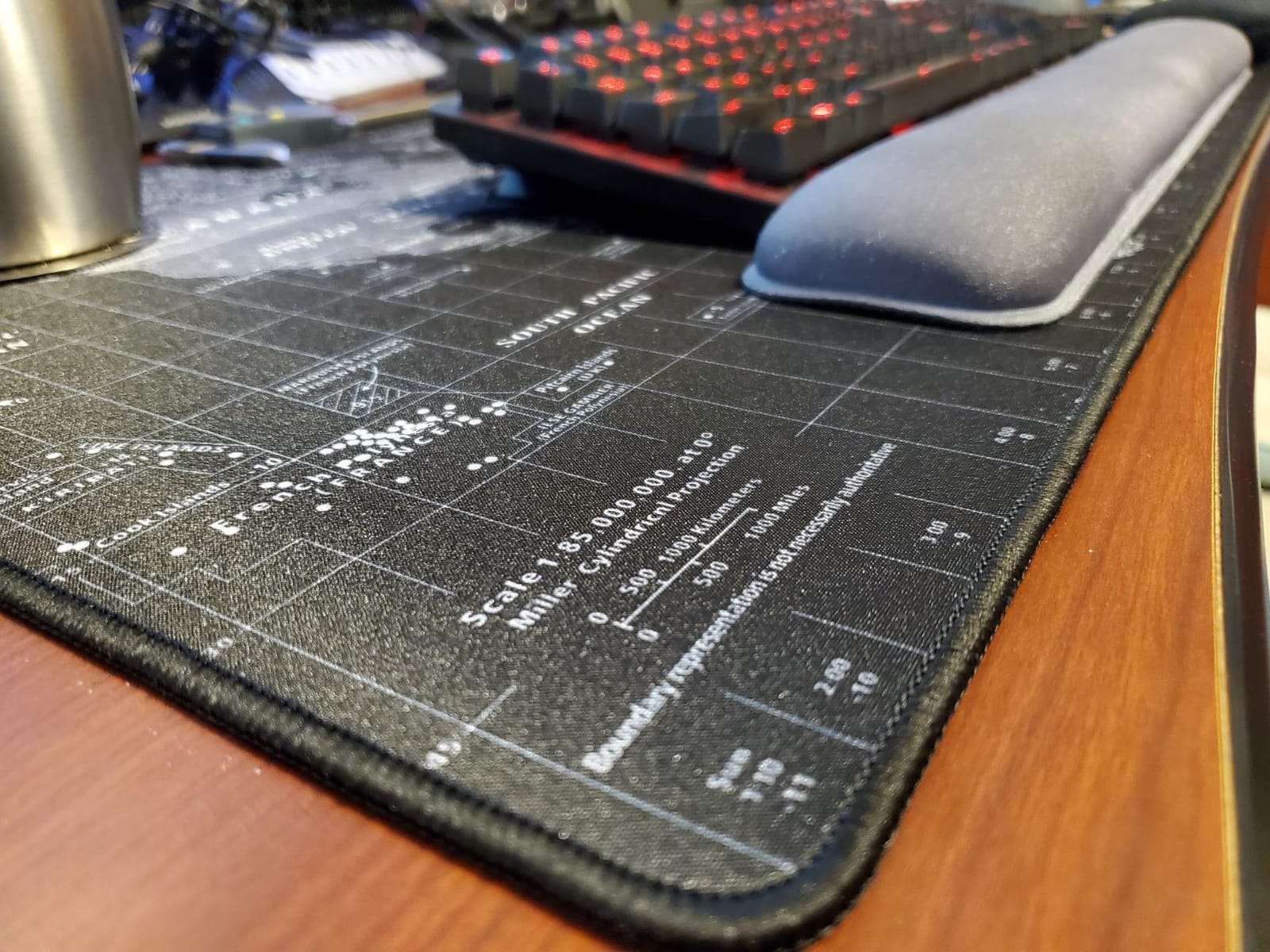 JIALONG Large Gaming Mouse Pad Extended Desk Mat XXL Mousepad with Non-Slip Keyboard Pad for Office Laptop, Computer and PC - 35.4 x 15.7 inches World Map customer photo 1
