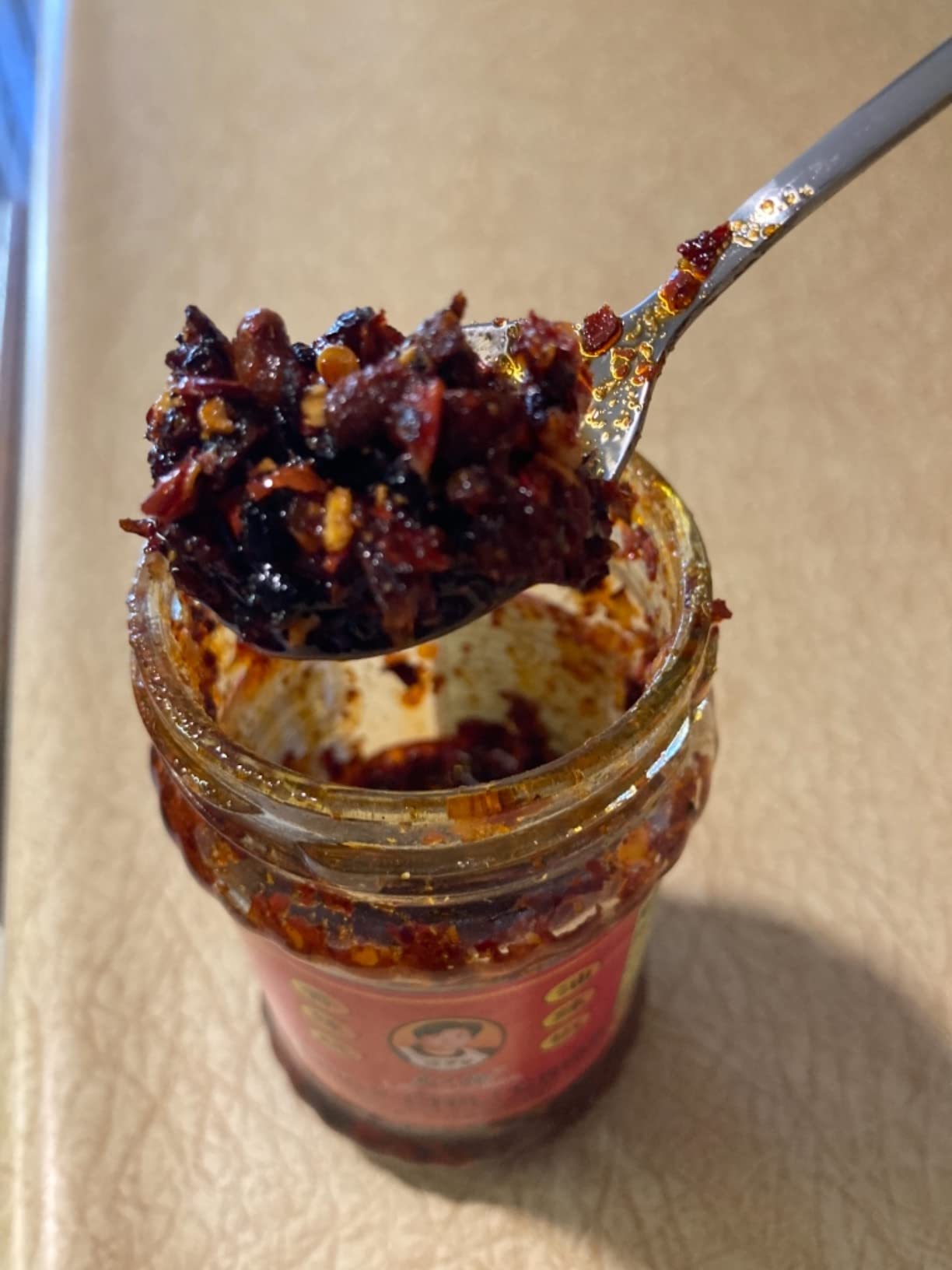 Lao Gan Ma Spicy Chili Crisp (Chili Oil Sauce) - 7.41 Ounce+ Only one NineChef Spoon customer photo 2