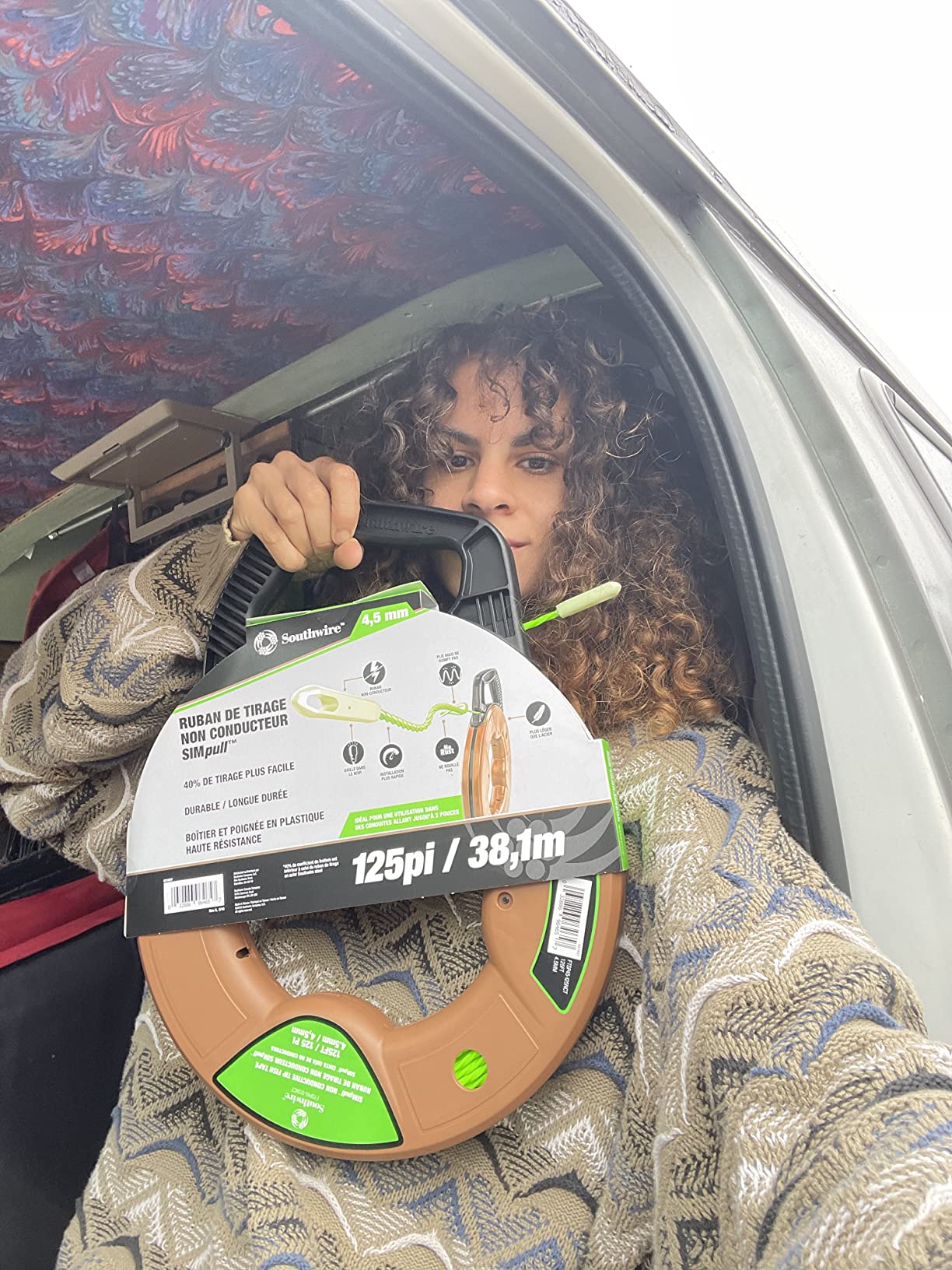 Southwire Non-Conductive Fish Tape - Ensures Safe Pulls in Live Conduit - Spiral Extruded Polymer - Low Friction - Rust Resistant - Flexible Design - 125 ft x 4.5 mm customer photo 1