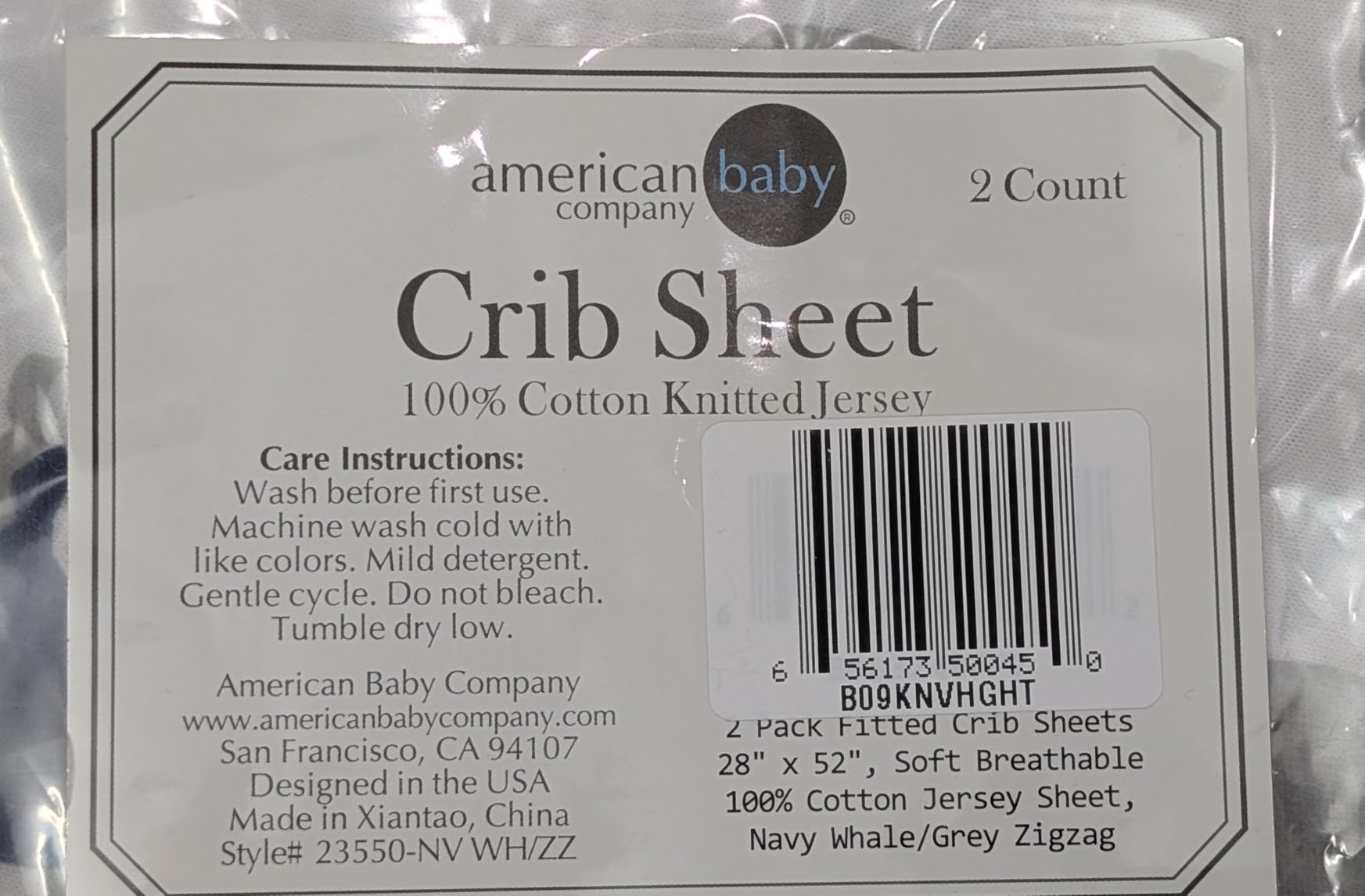 American Baby Company 2 Pack Fitted Crib Sheets 52x28