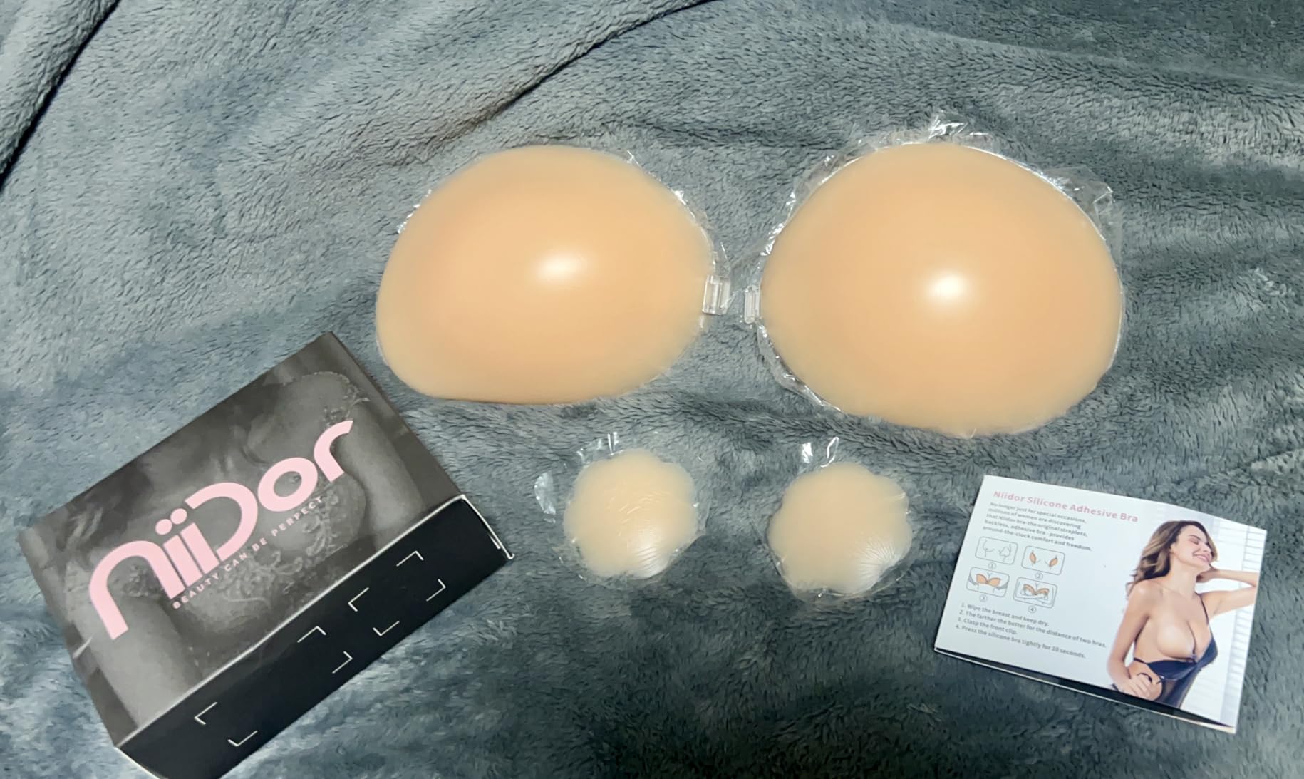 Niidor Sticky Bra Adhesive Strapless Ultra Invisible Push up Silicone Bra Strapless Reusable Women's Bras customer photo 2