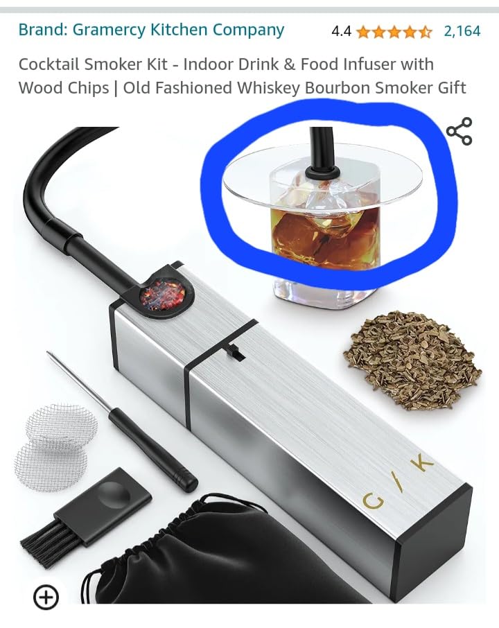Gramercy Cocktail Smoker Kit - Indoor Drink & Food Infuser with Wood Chips customer photo 2