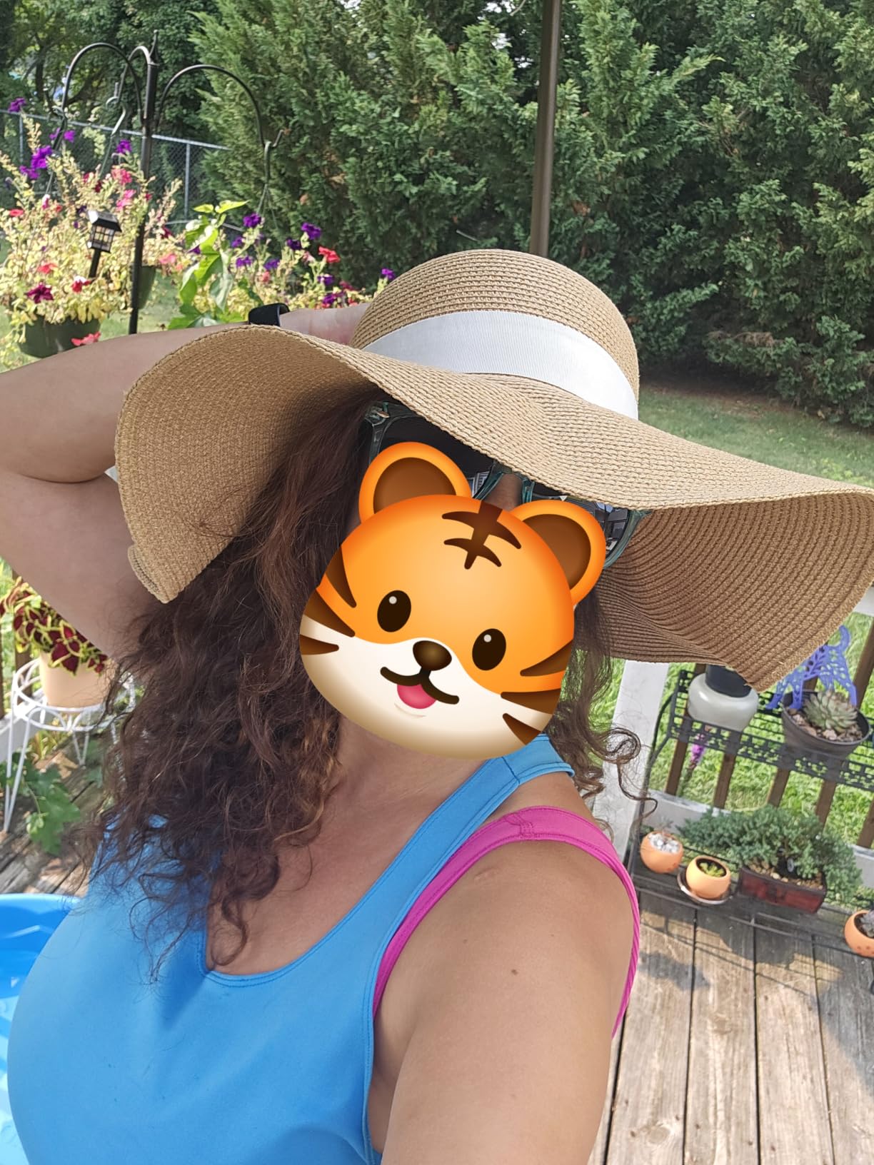 FURTALK Womens Sun Straw Hat Wide Brim Floppy Summer Beach Hats for Women customer photo 1