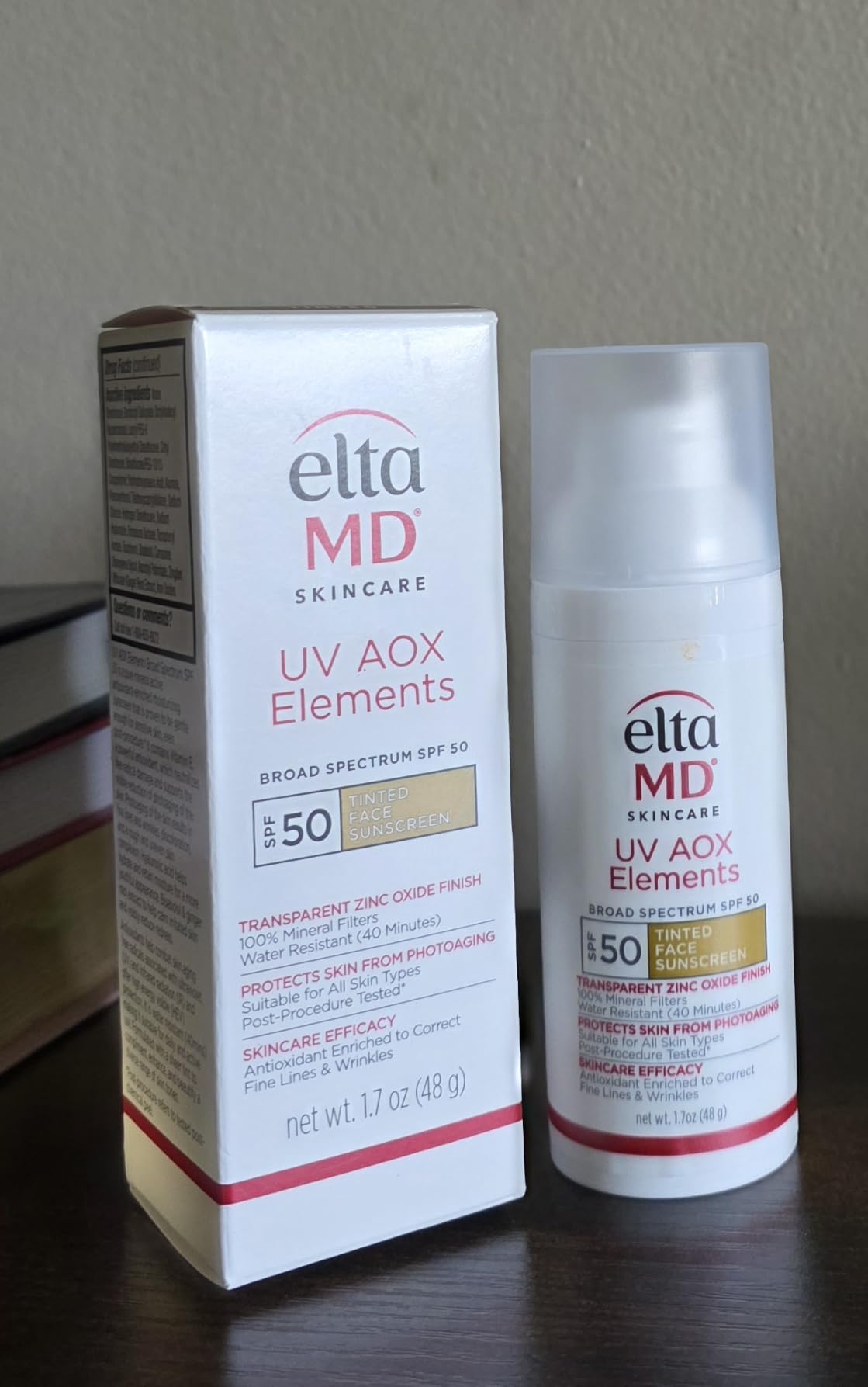 UV AOX Elements Tinted Mineral Face Sunscreen Lotion, Tinted Moisturizer for Face SPF 50 with Antioxidants customer photo 2