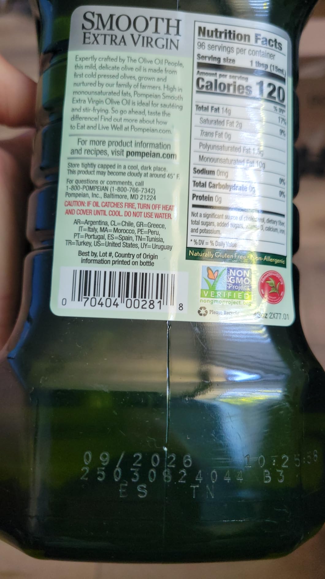 Pompeian Smooth Extra Virgin Olive Oil - 48 fl oz customer photo 1