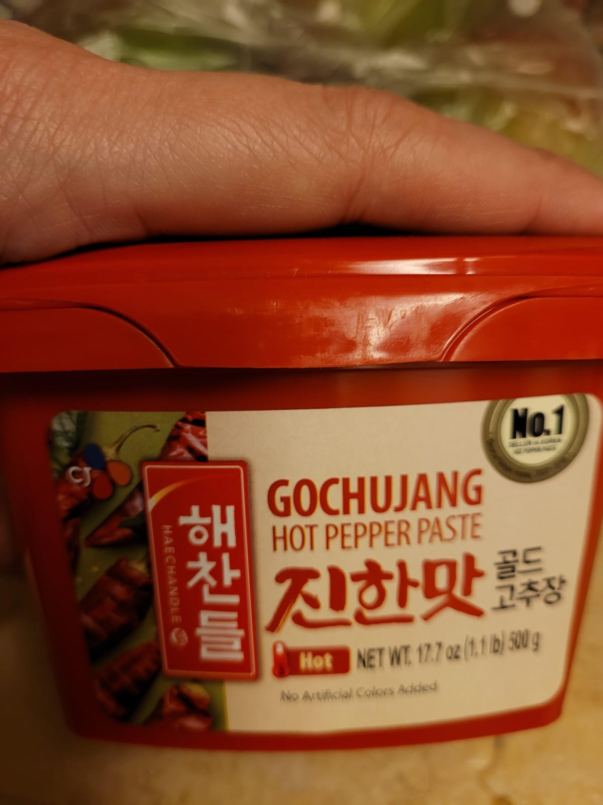 CJ Haechandle Hot Pepper Paste 500g Korean Spicy Red Chile Paste 1.1 lb., Gochujang, 17.63 Ounce customer photo 1