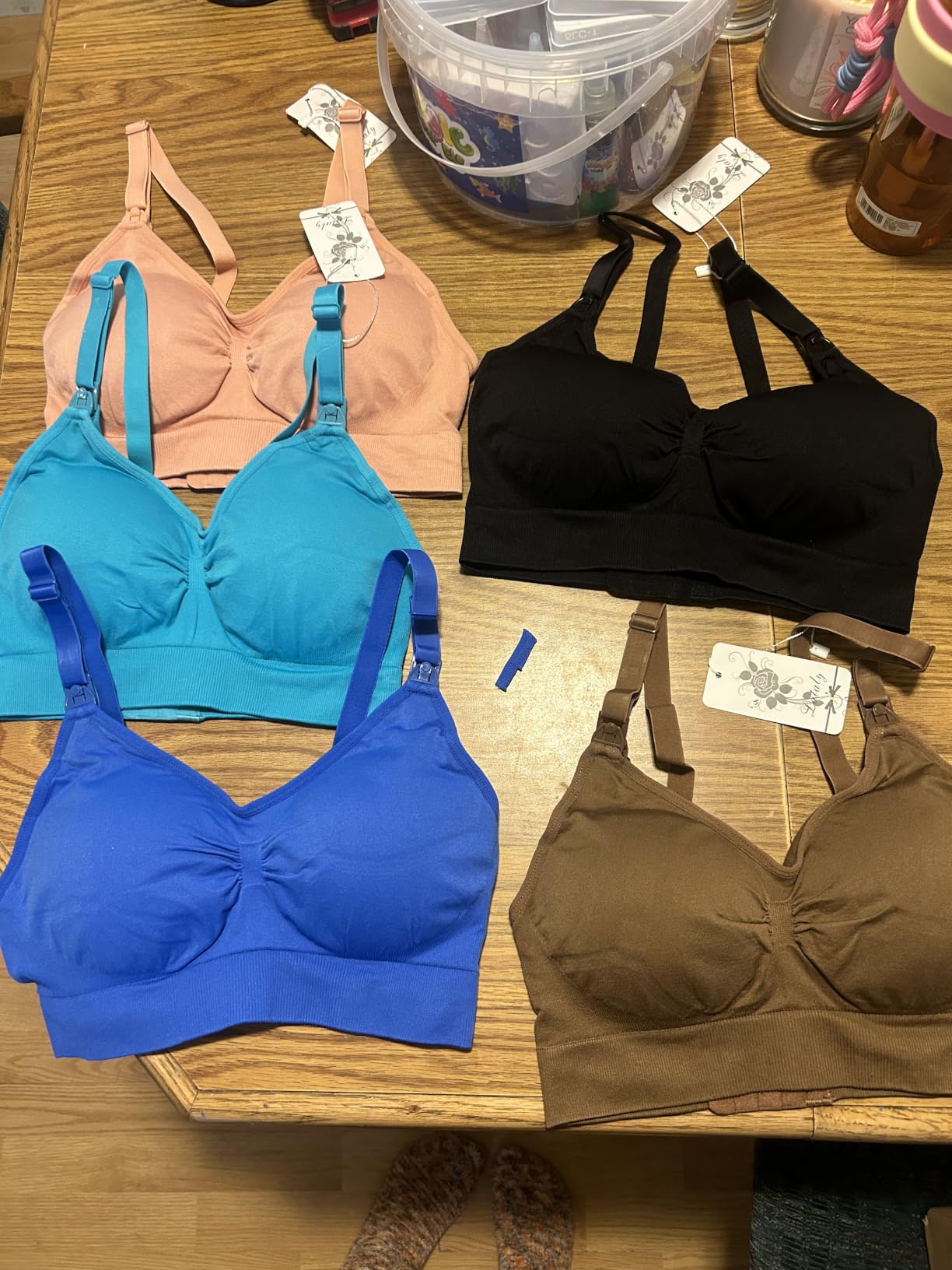 Womens Seamless Nursing Bra Sleeping Maternity Bralette for Breastfeeding Pack of 3 customer photo 1
