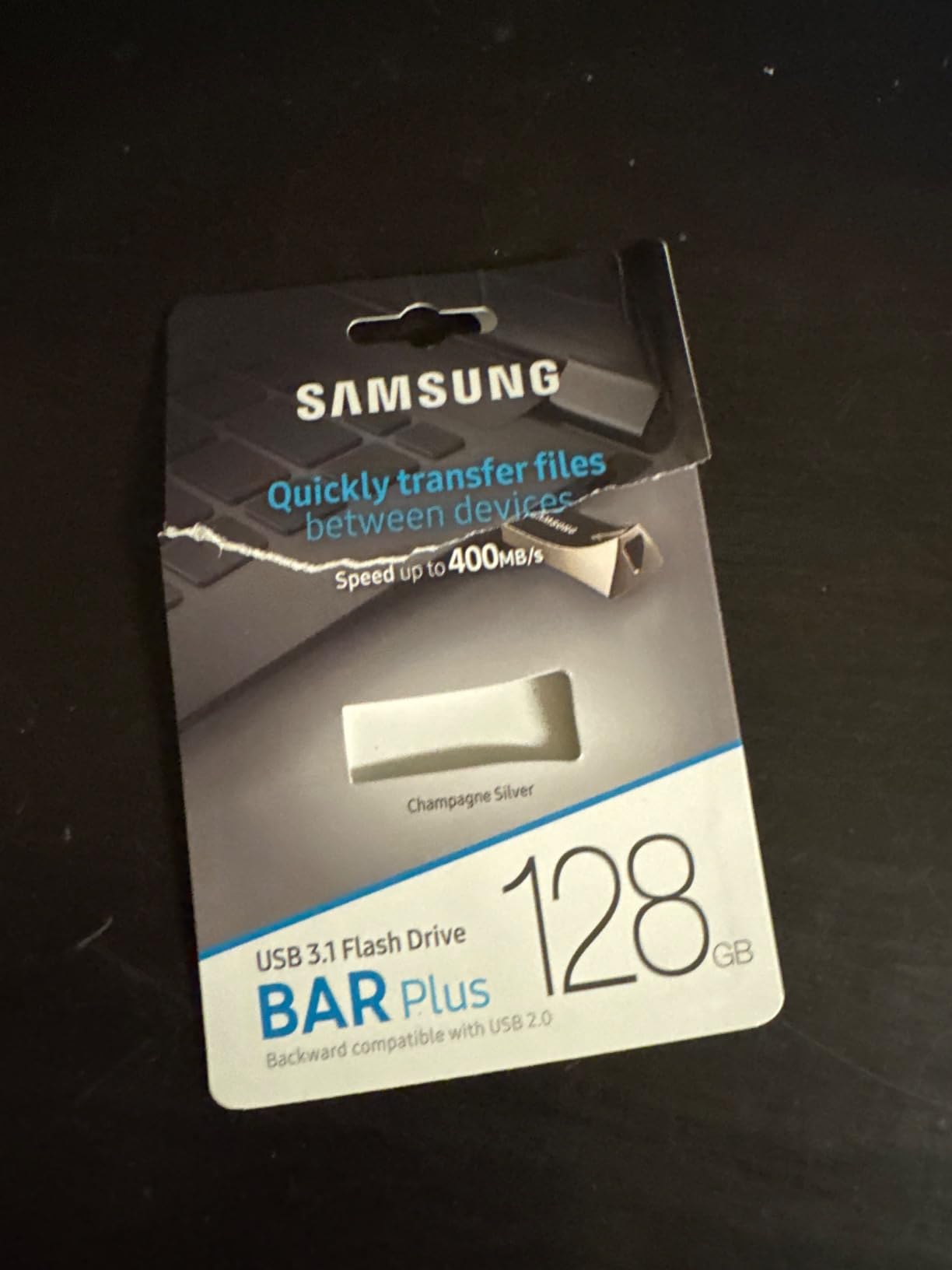 SAMSUNG BAR Plus 3.1 USB Flash Drive, 128GB, 400MB/s, Rugged Metal Casing, Storage Expansion for Photos, Videos, Music, Files, MUF-128BE4/AM, Titan Grey customer photo 1
